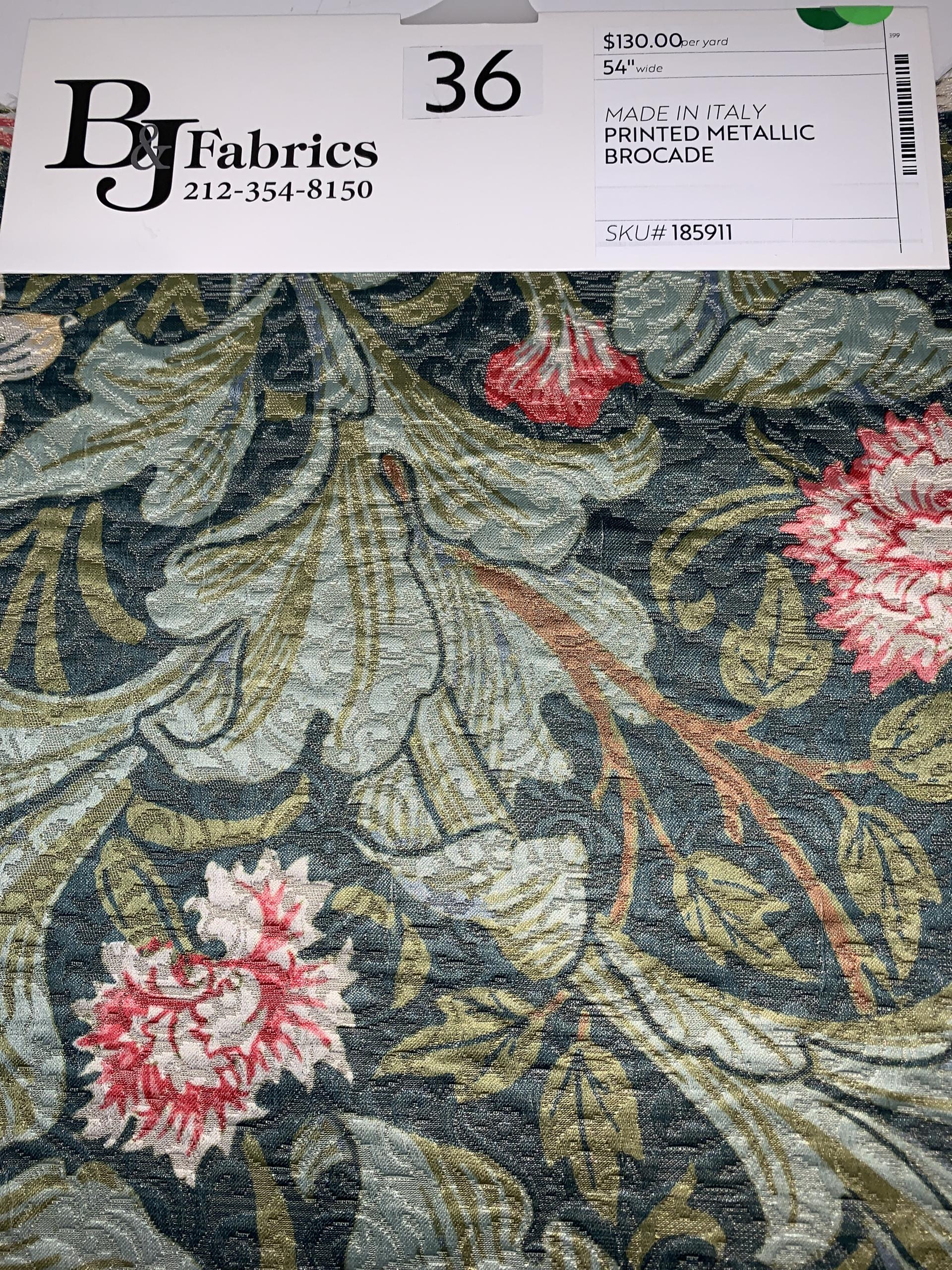 MADE IN ITALY PRINTED METALLIC BROCADE