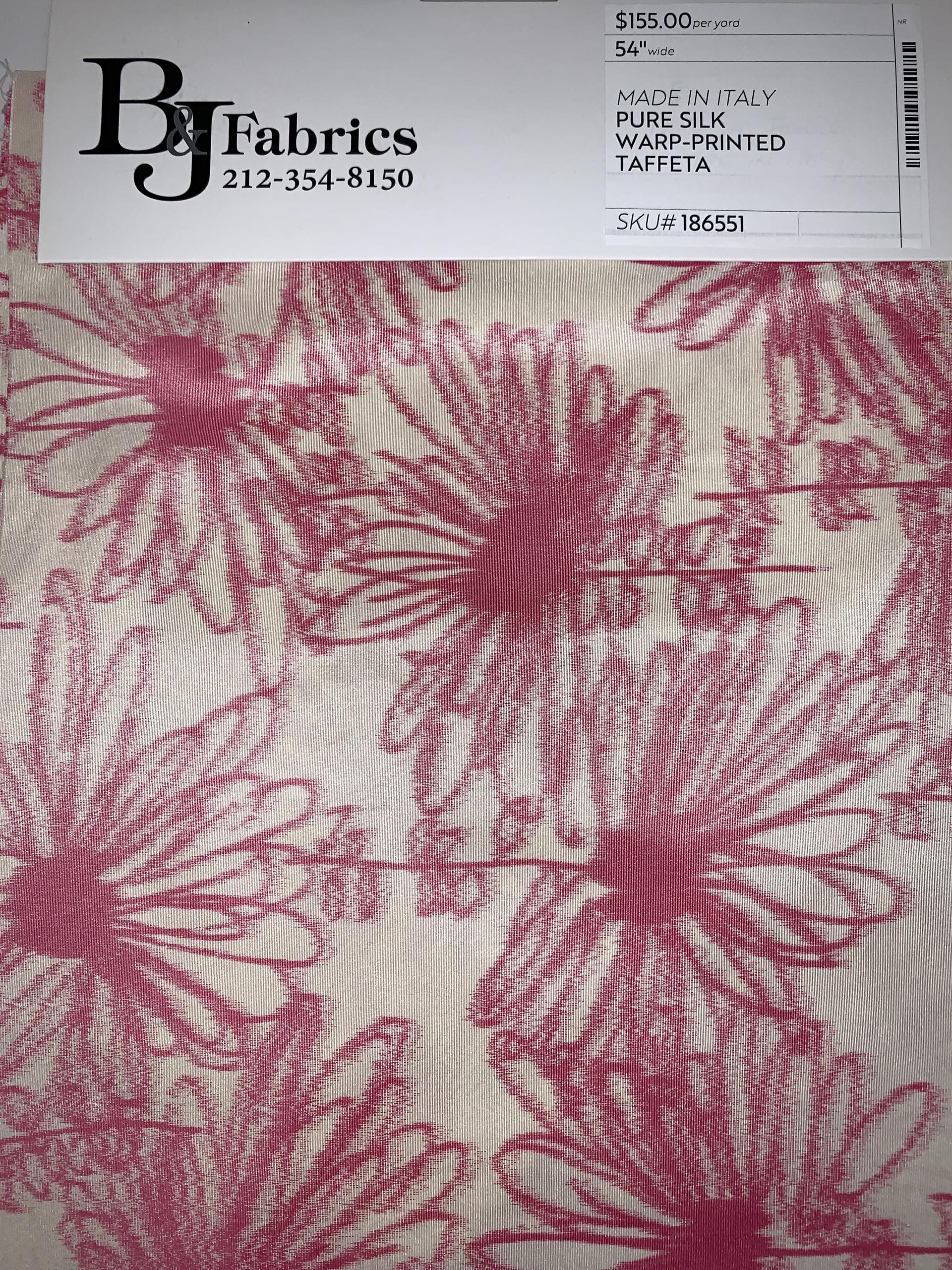 MADE IN ITALY PURE SILK WARP-PRINTED TAFFETA