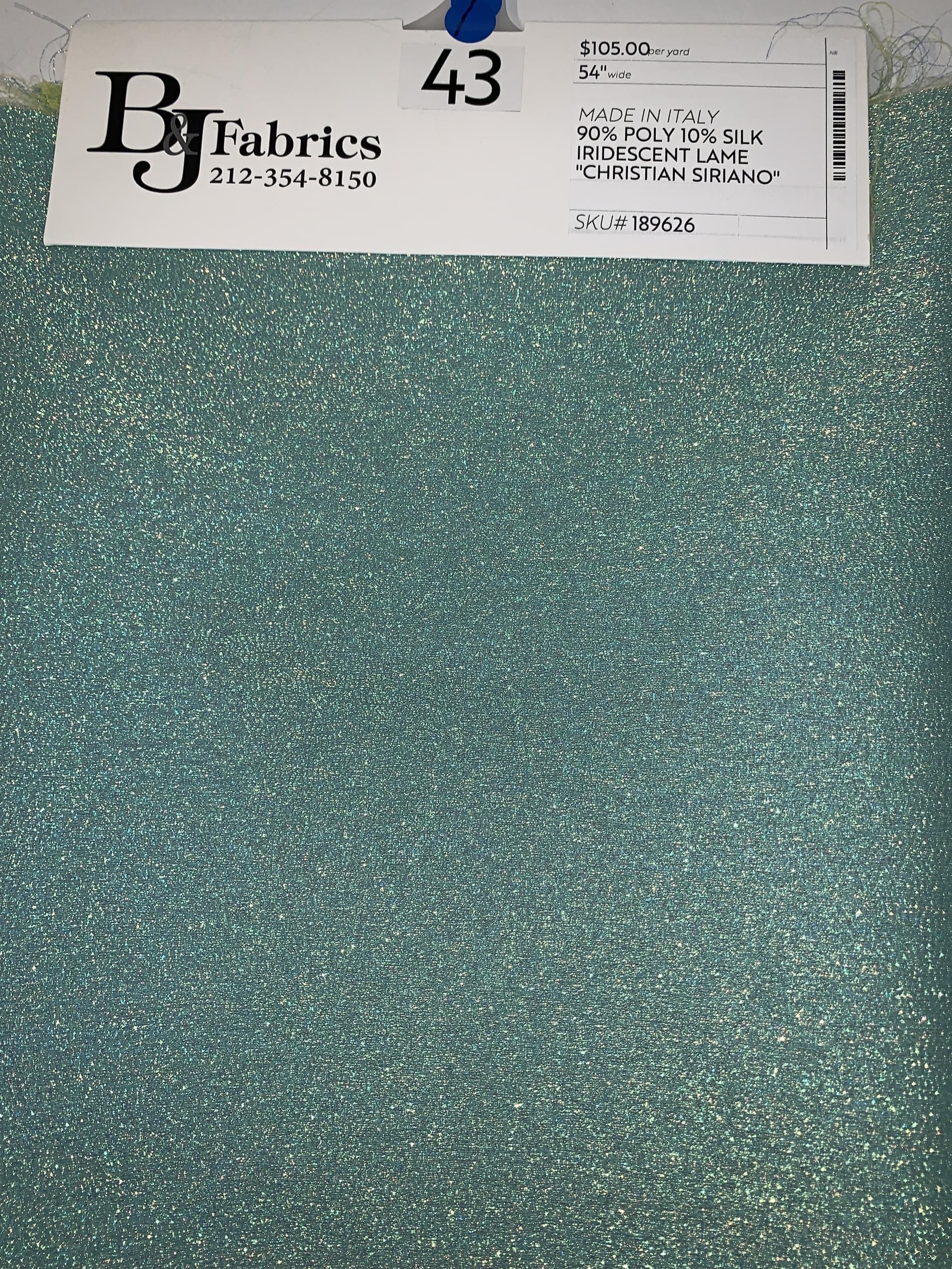 MADE IN ITALY 90% POLY 10% SILK IRIDESCENT LAME CHRISTIAN SIRIANO