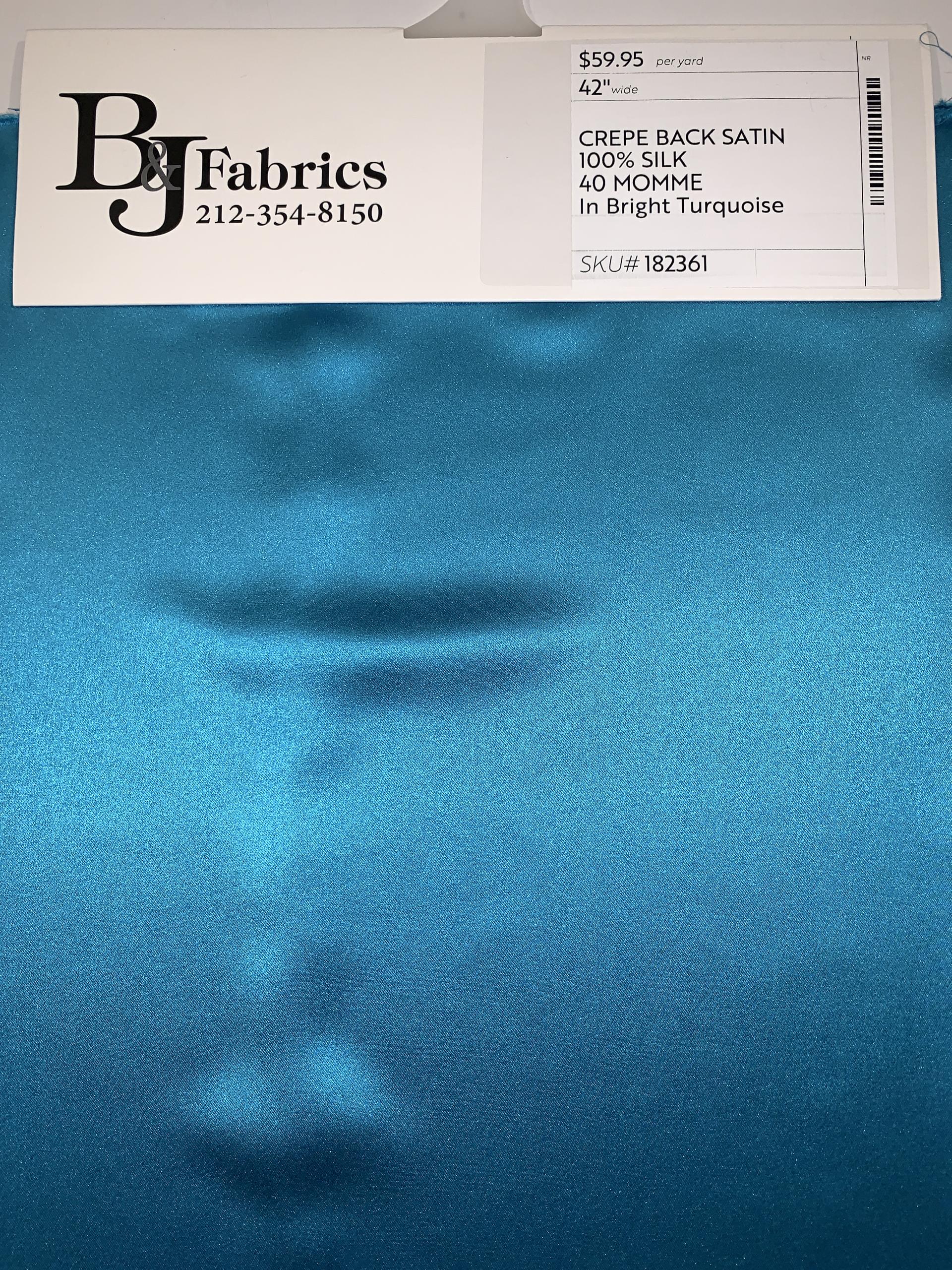  Silk Crepe Satin in Bright Turquoise (40 momme)