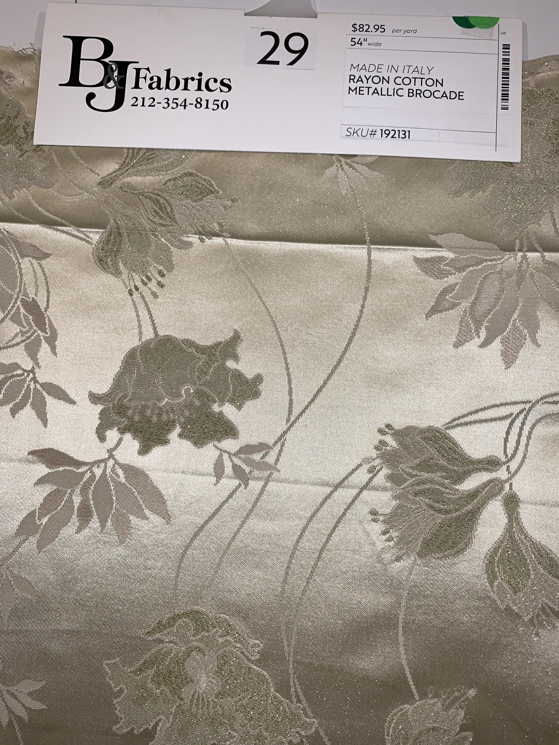 MADE IN ITALY RAYON COTTON METALLIC BROCADE