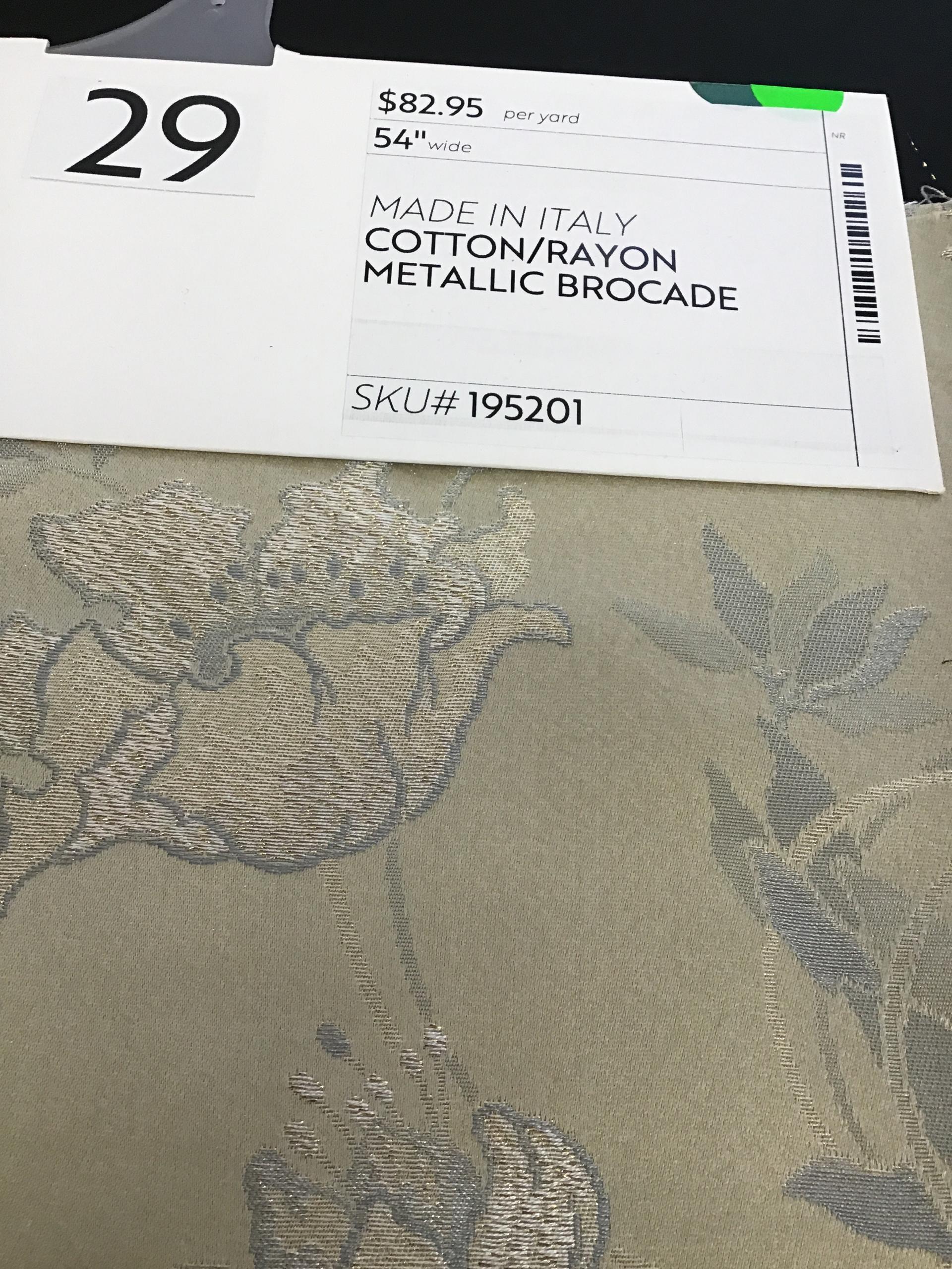 MADE IN ITALY COTTON/RAYON METALLIC BROCADE