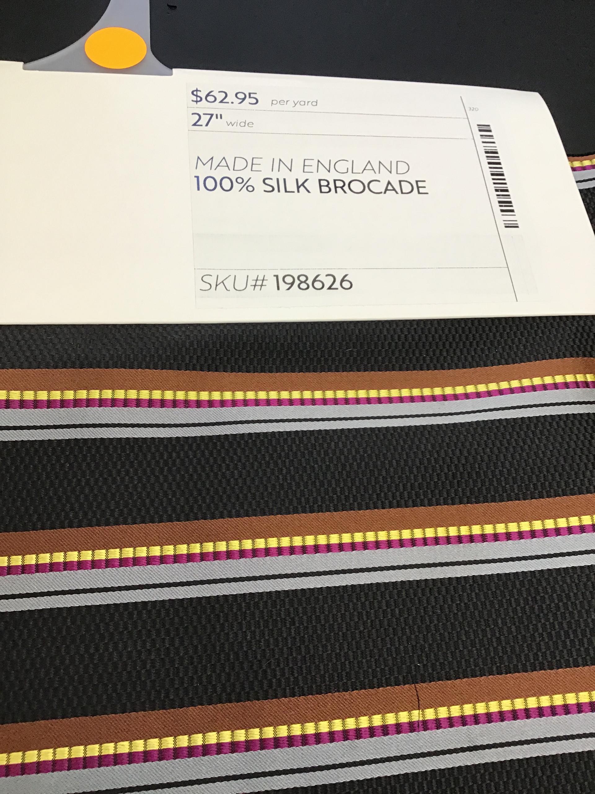 MADE IN ENGLAND 100% SILK BROCADE