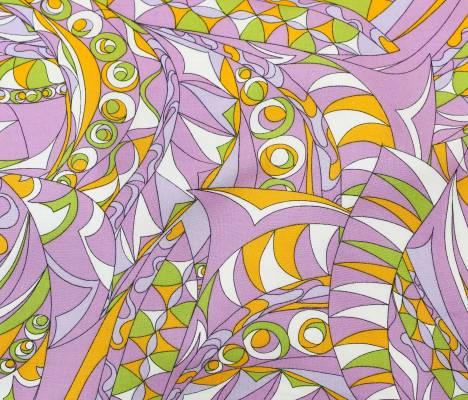 Printed Rayon in 60's Mod Lilac 