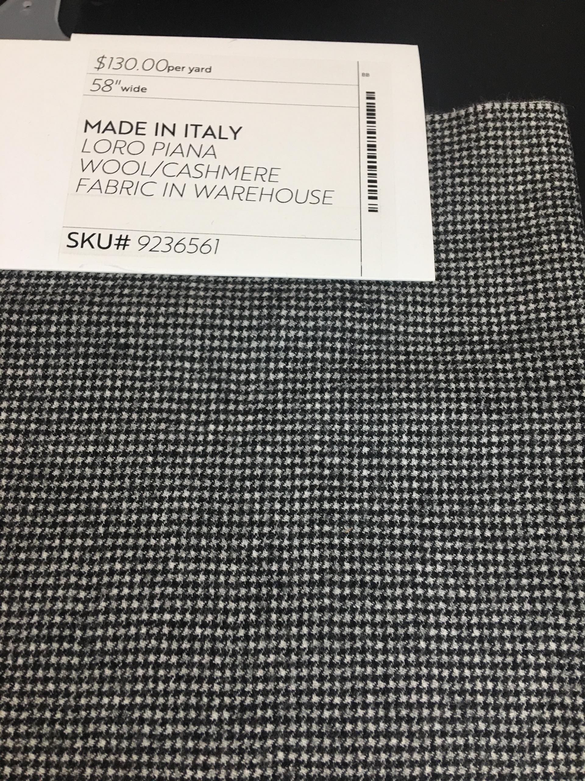 Made in Italy Loro Piana 95% Wool 5% Cashmere Houndstooth