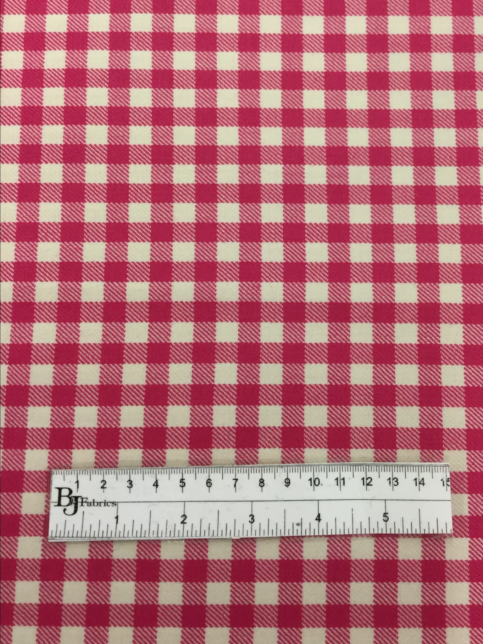 Italian Wool Gingham in Fuchsia White