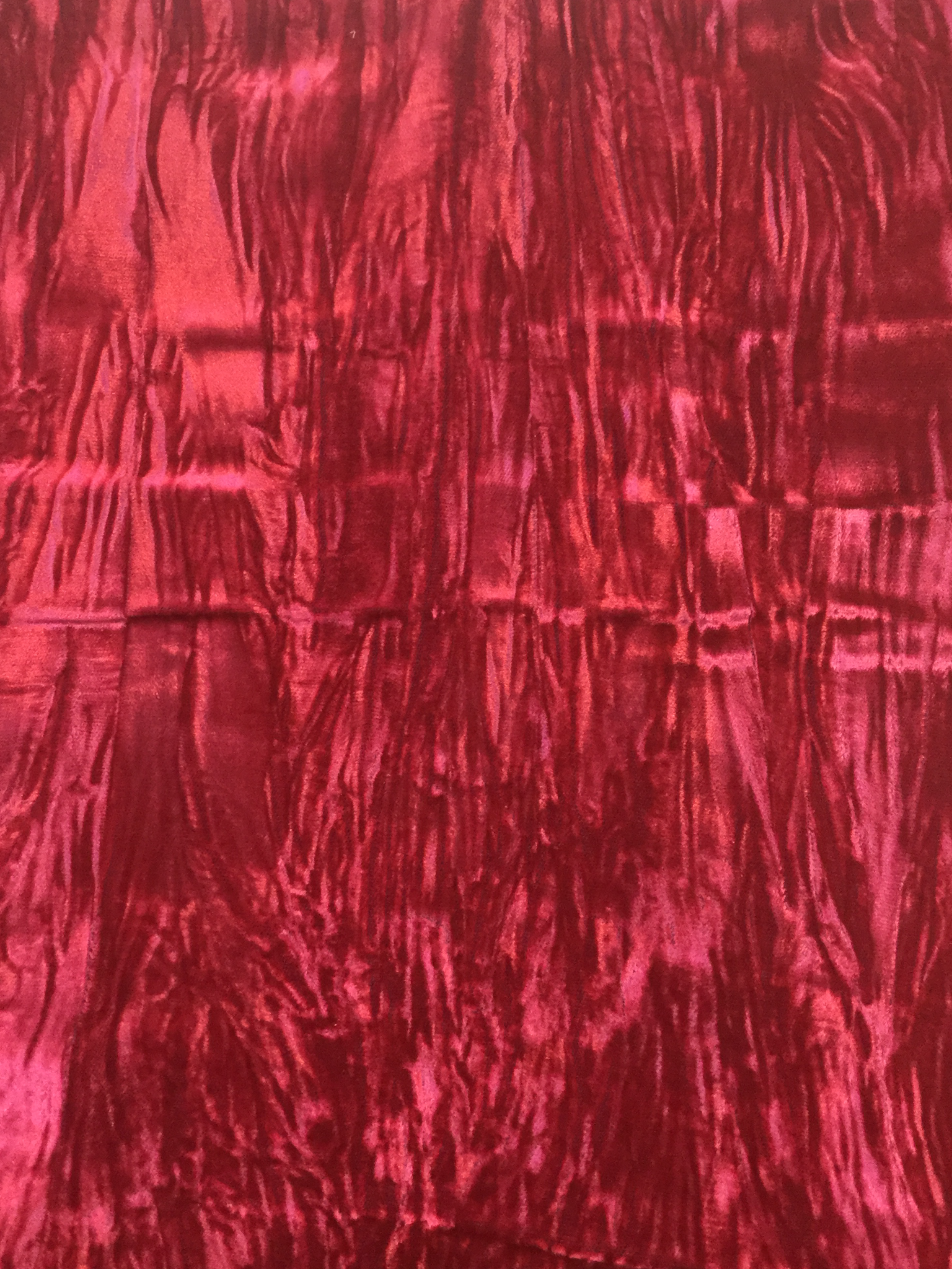 Iridescent Crushed Rayon Velvet in Carnation