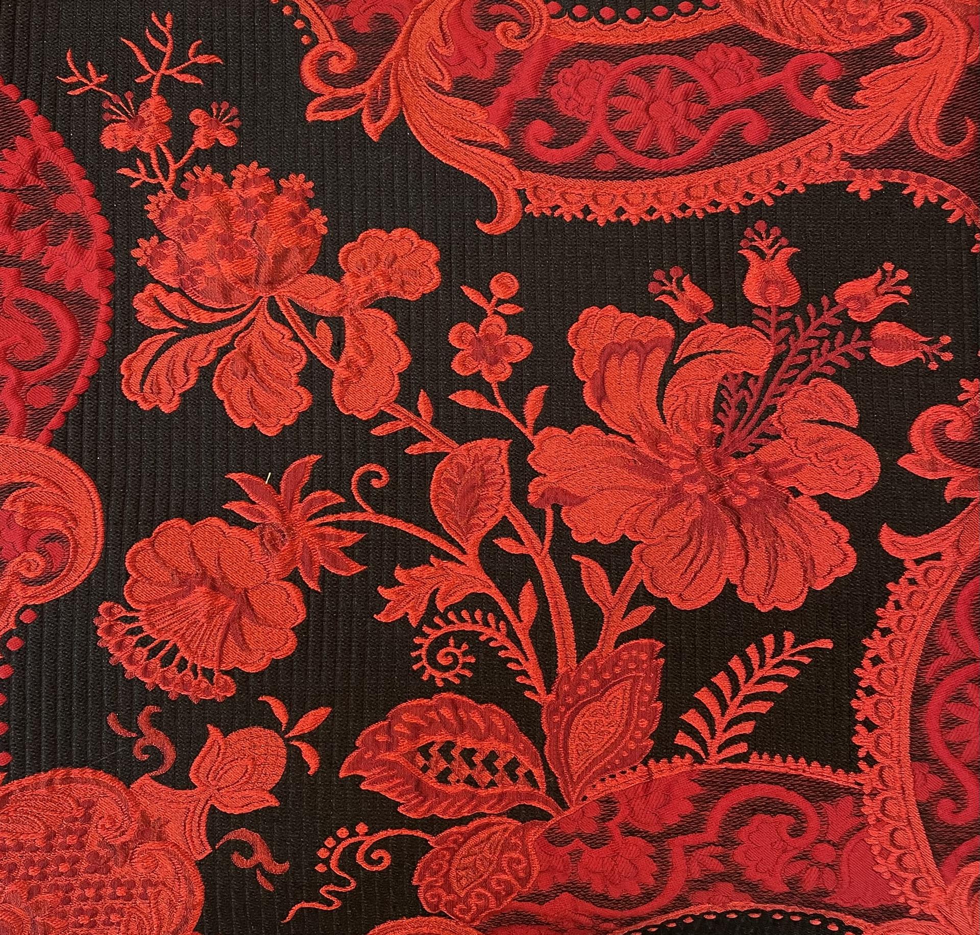 Cloqué Brocade with Large Swirls and Florals