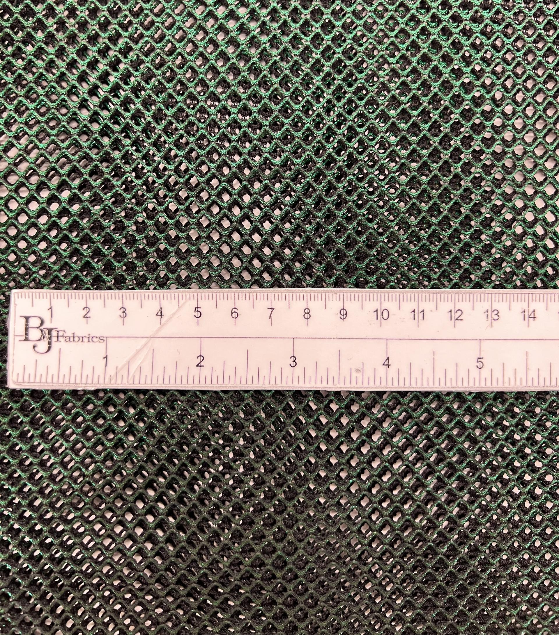 Emerald Green Metallic Foiled Polyester Fishnet 