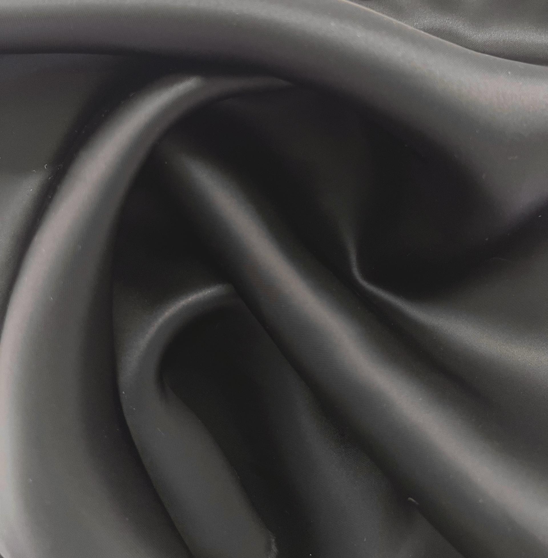 Rayon Double Faced Charmeuse in Black