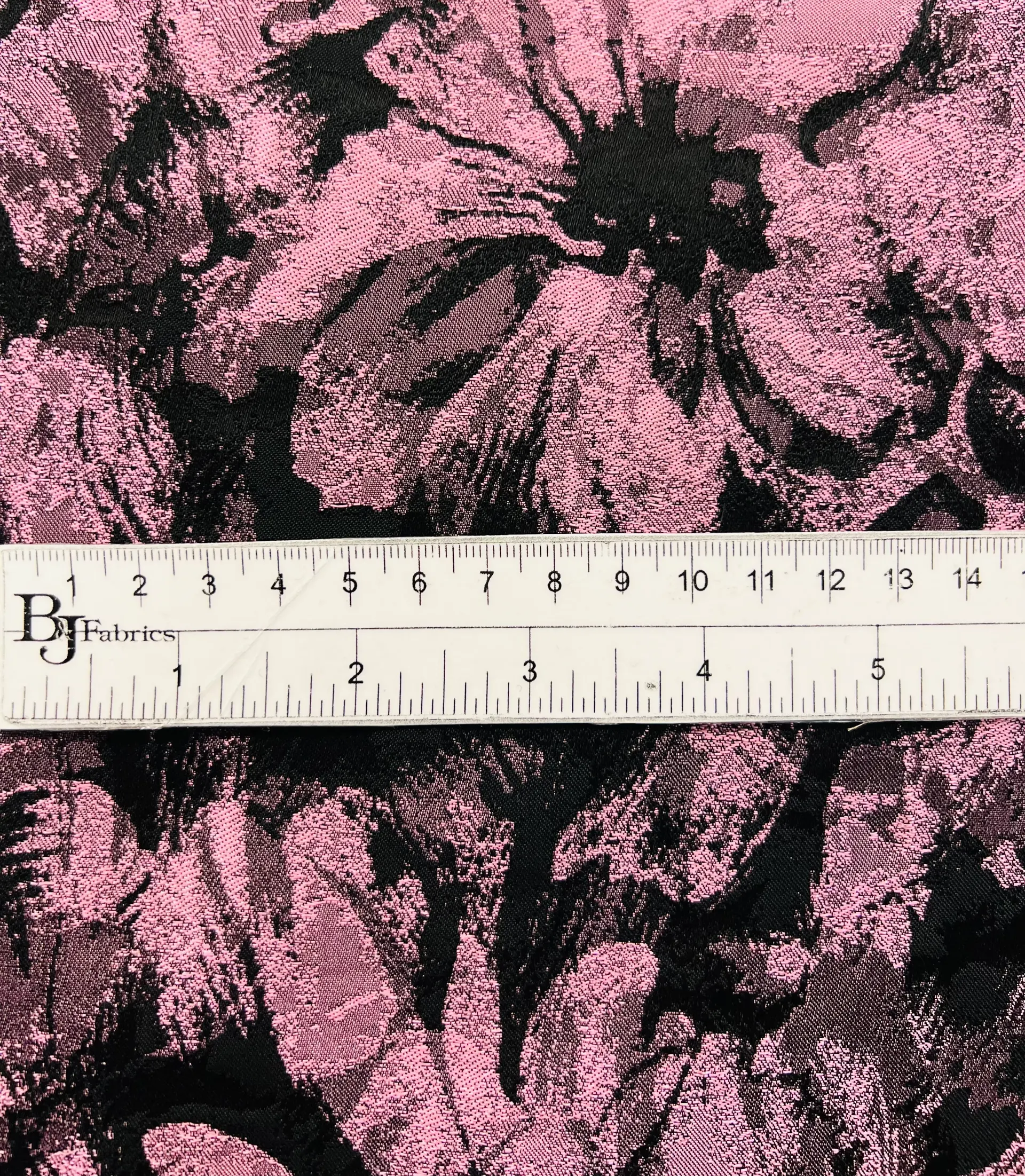 Polyester Jacquard Brocade in Pink Lavender/Black
