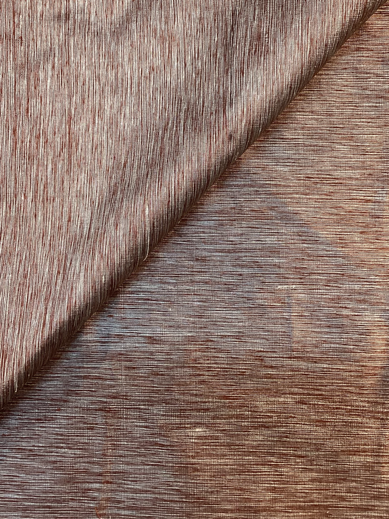 Heathered Silk Shantung in Brown/White