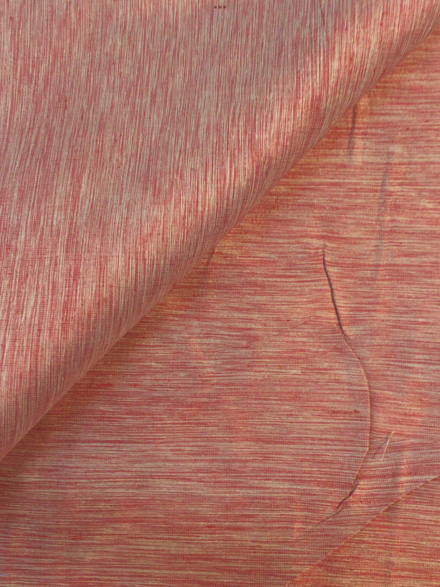 Heathered Silk Shantung in Red/Natural