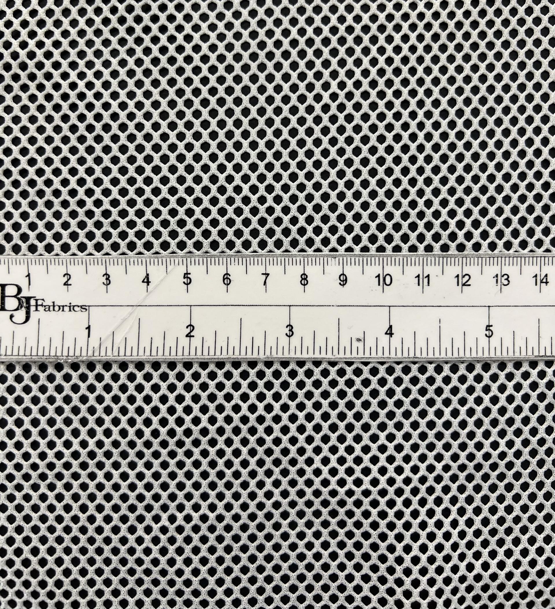 Metallic Silver Foiled Mesh in White