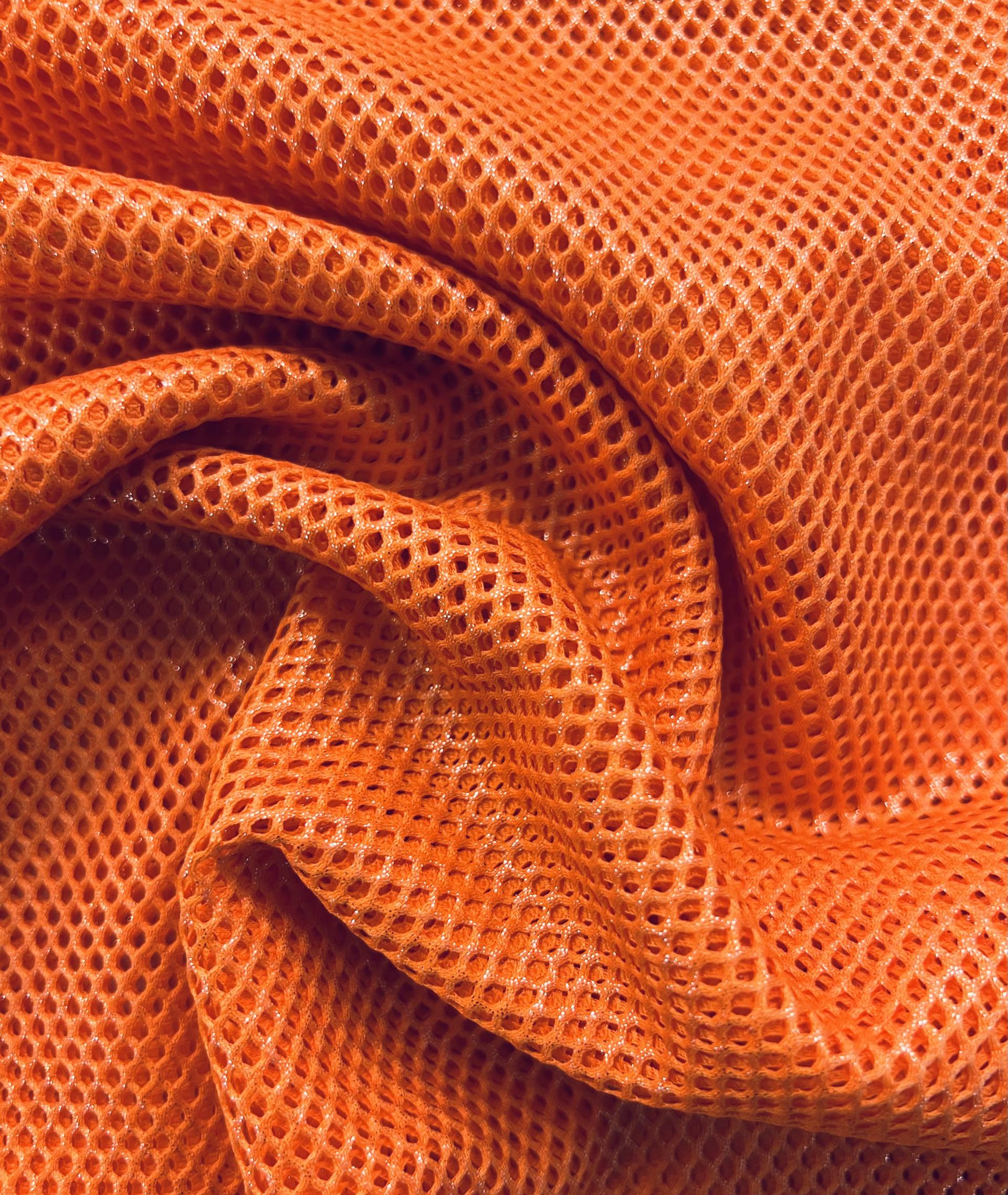 Metallic Silver Foiled Mesh in Orange