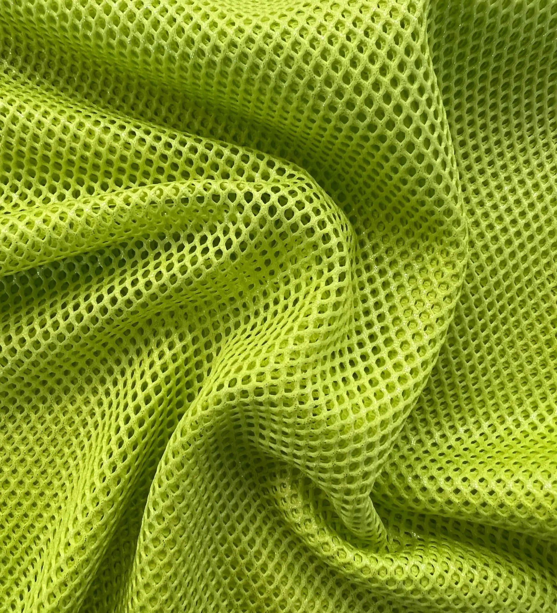 Metallic Silver Foiled Mesh in Neon Lime
