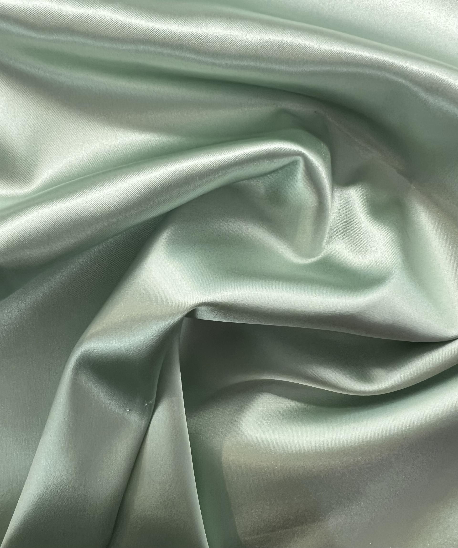 Italian Acetate Stretch Satin in Sea Glass