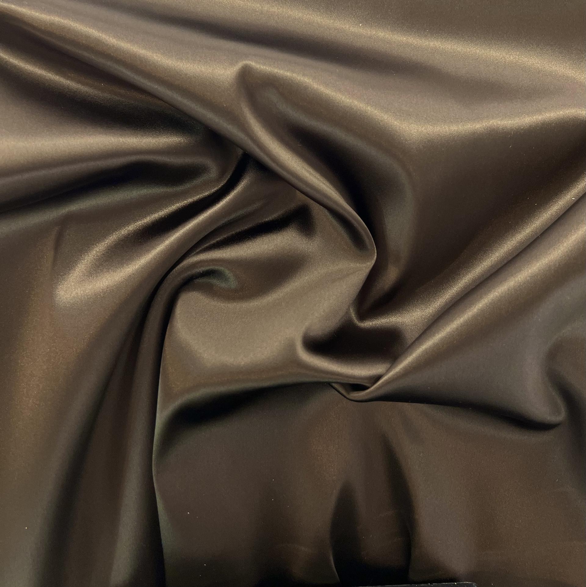 Italian Acetate Stretch Satin in Chocolate