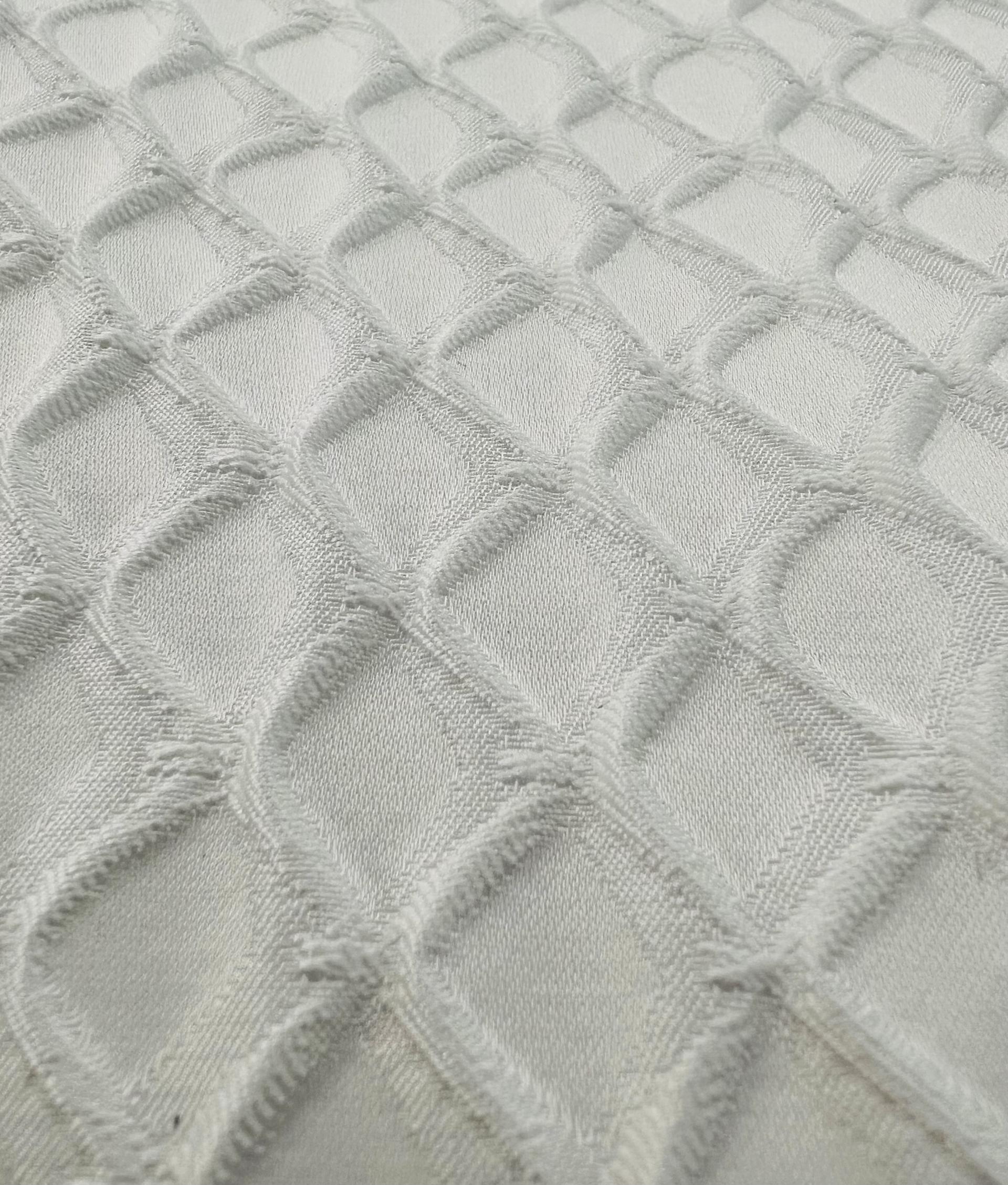 Birdseye Cloqué in White