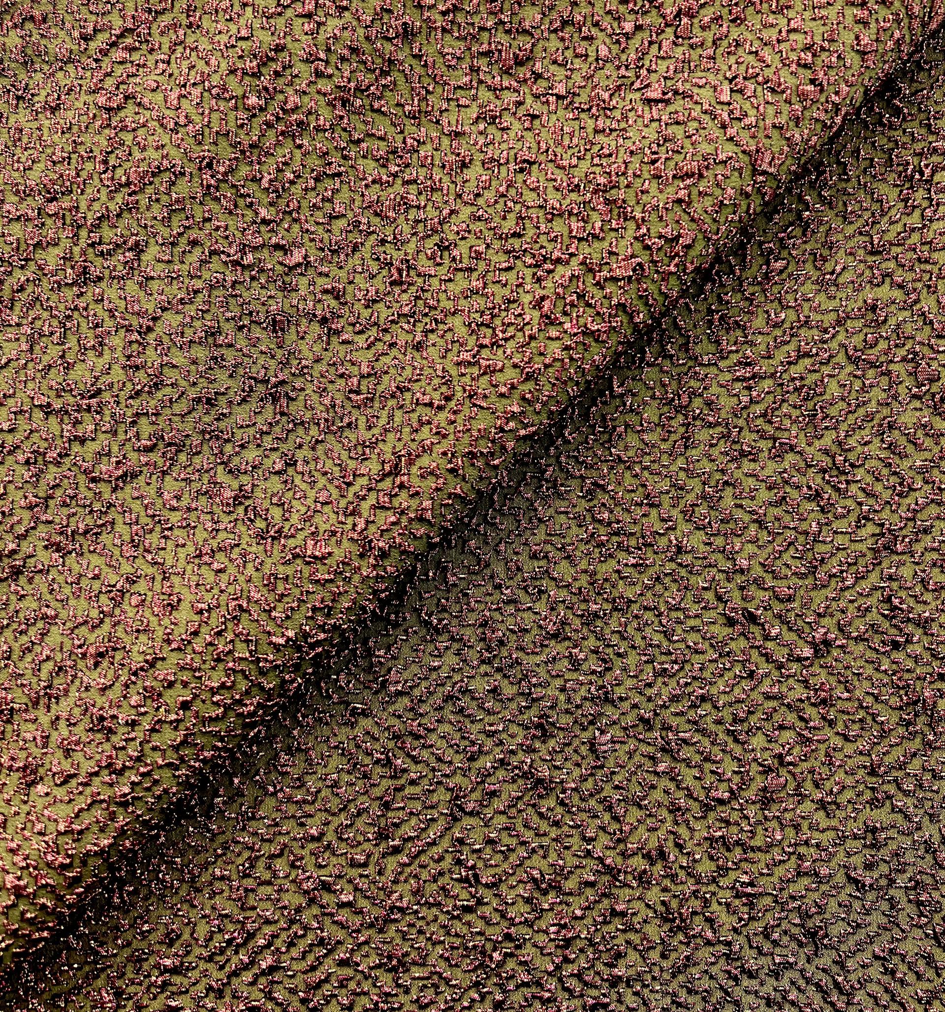 Opalescent Stretch Metallic Brocade in Olive/Bronze