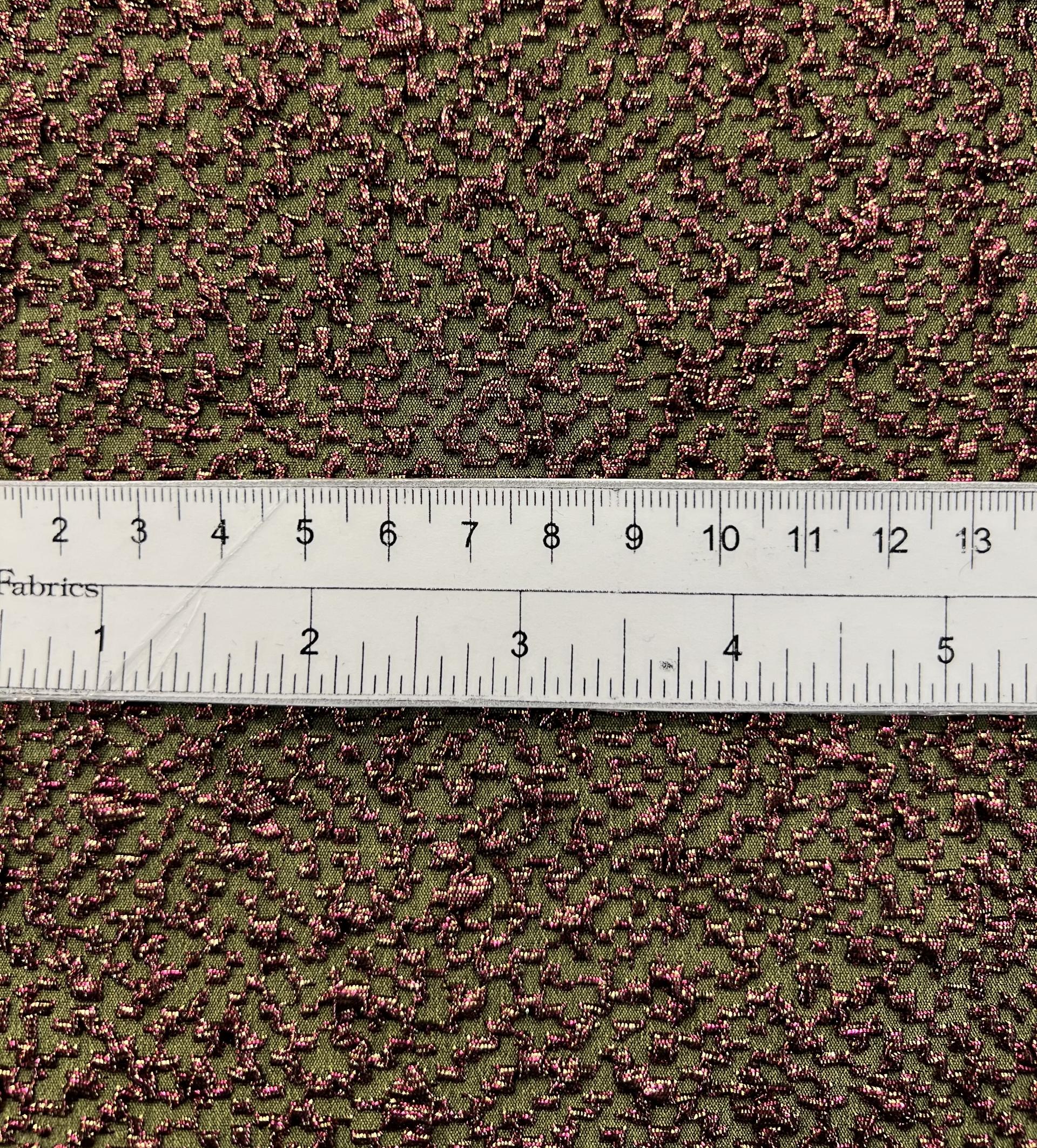 Opalescent Stretch Metallic Brocade in Olive/Bronze