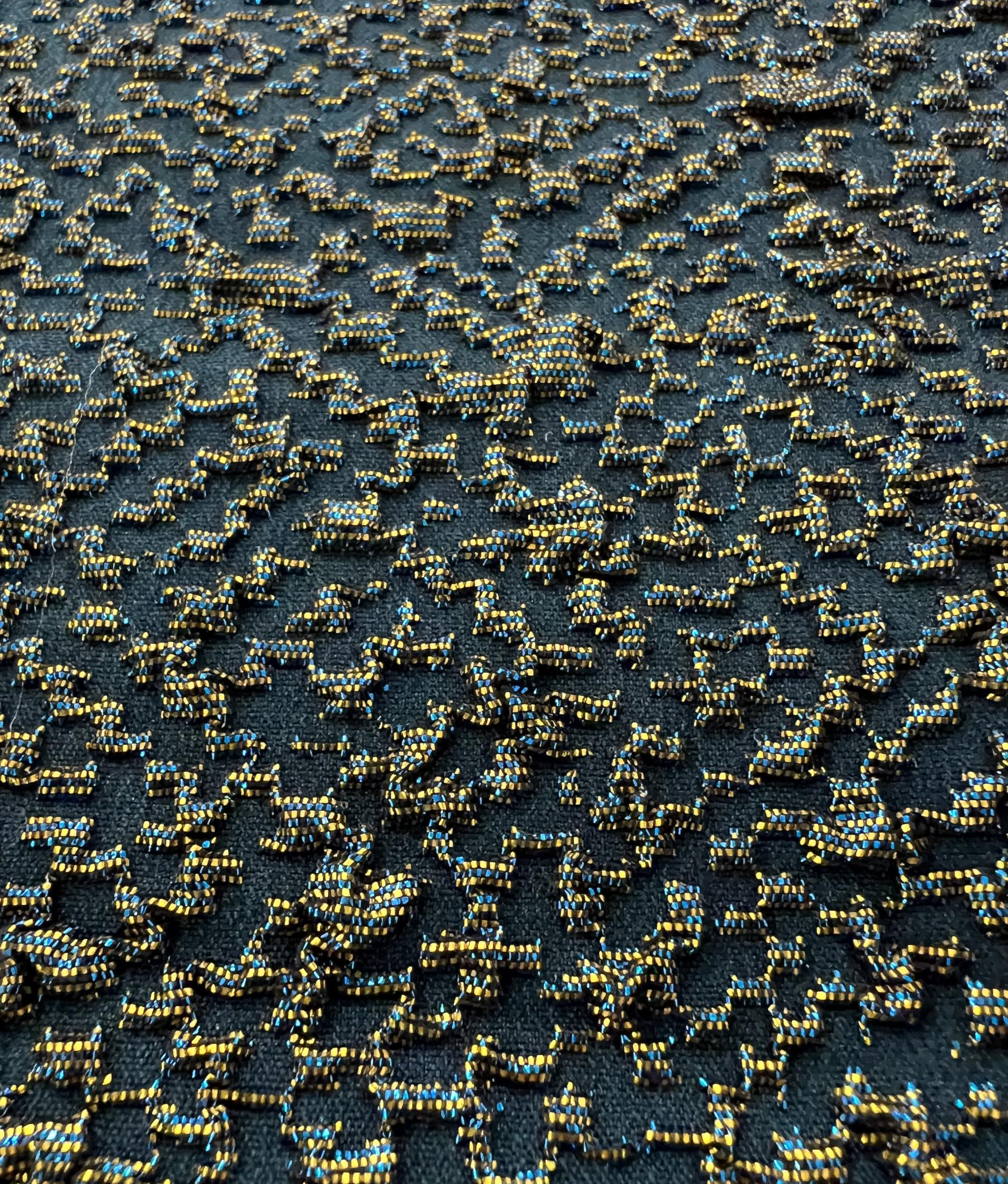 Opalescent Stretch Metallic Brocade in Teal/Bronze