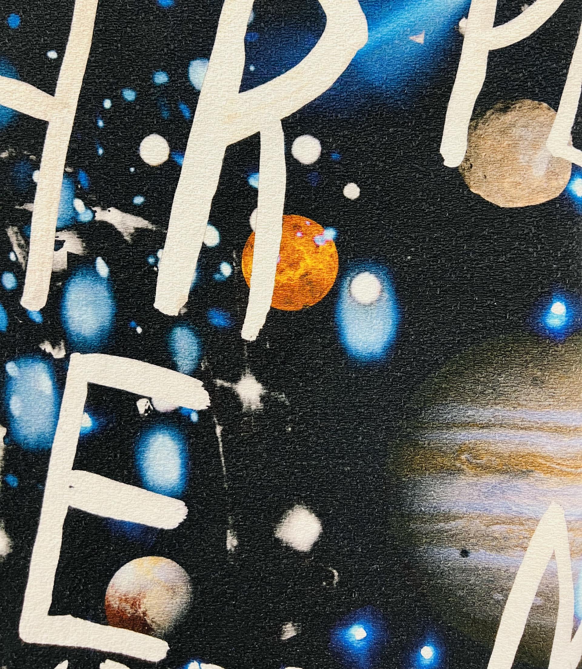 Planetary Motif Print on Heavy Textured Cotton  