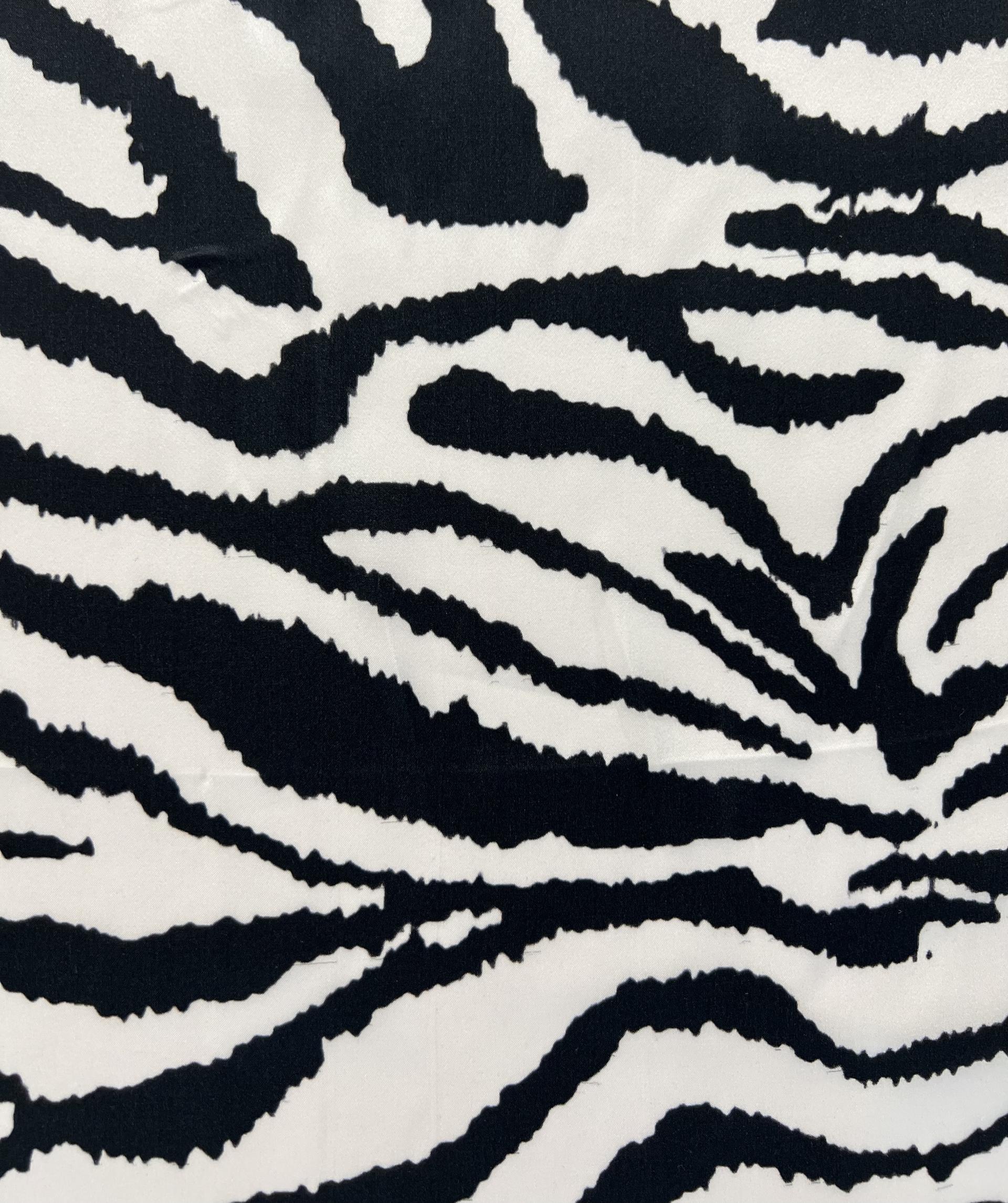 Printed Silk Charmeuse in Zebra