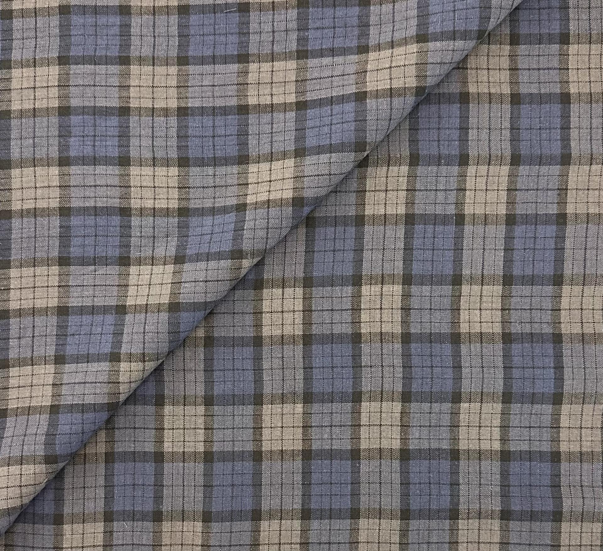 Linen Woven Plaid in Lead