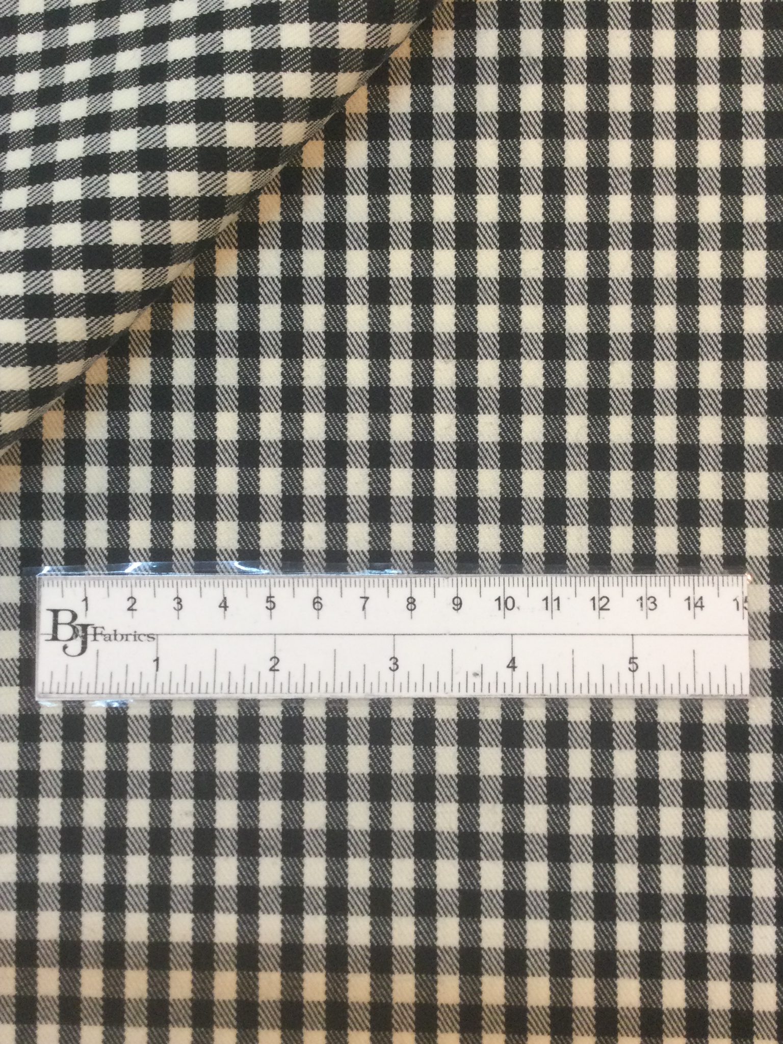 Made in Italy 100% Wool Gingham Check in Black/White