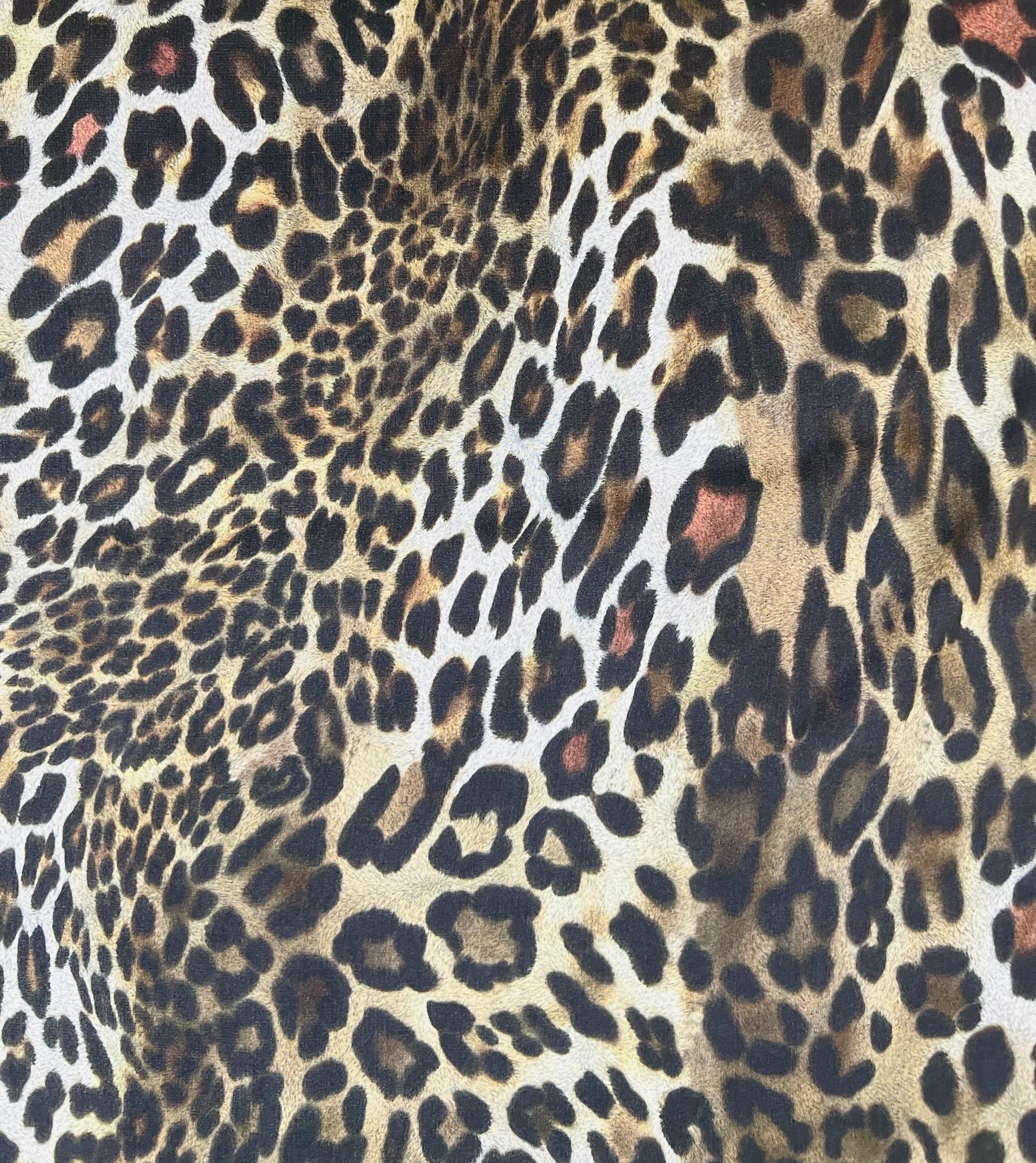 Printed Silk Chiffon in Leopard