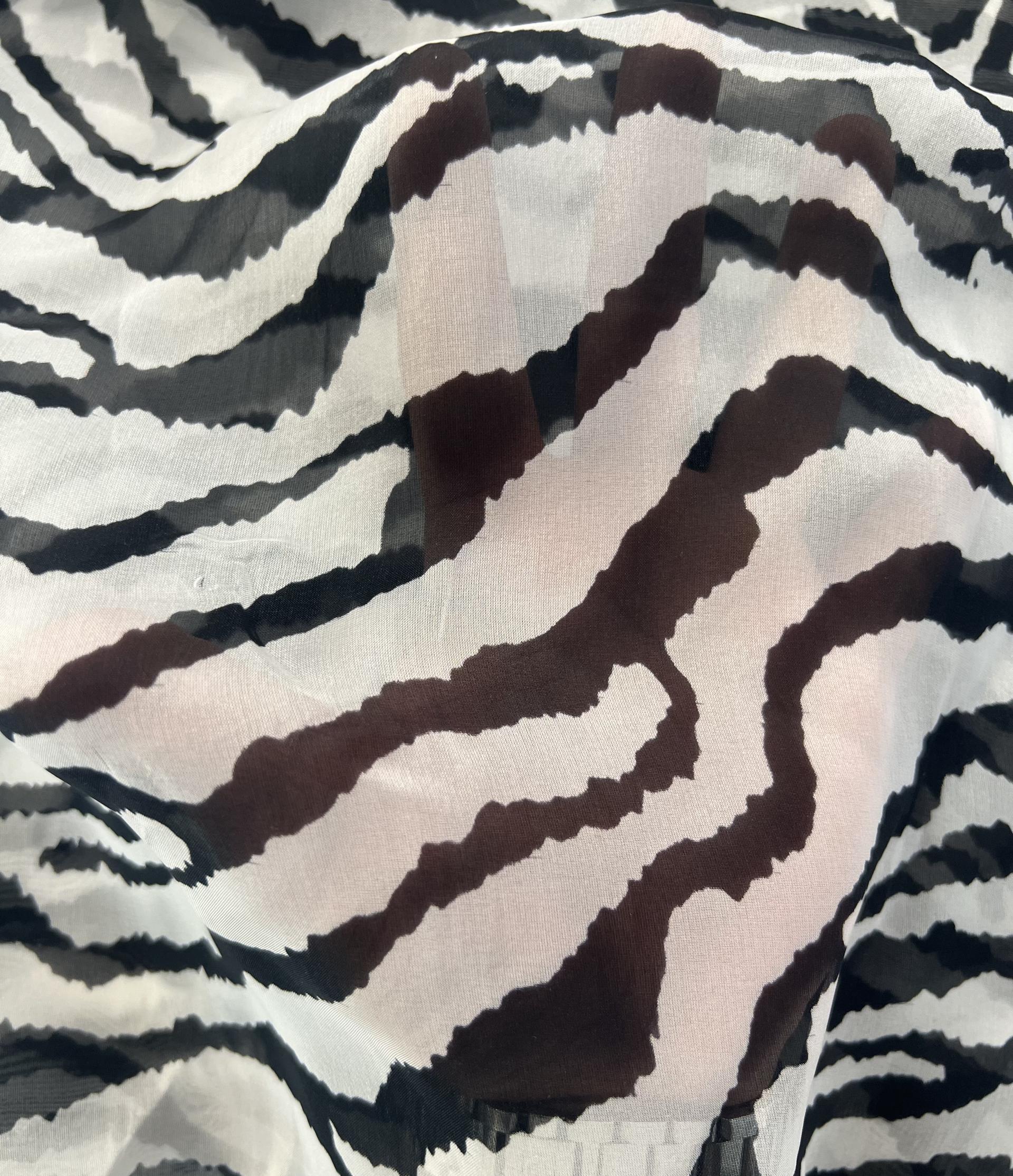 Printed silk Chiffon in Zebra 
