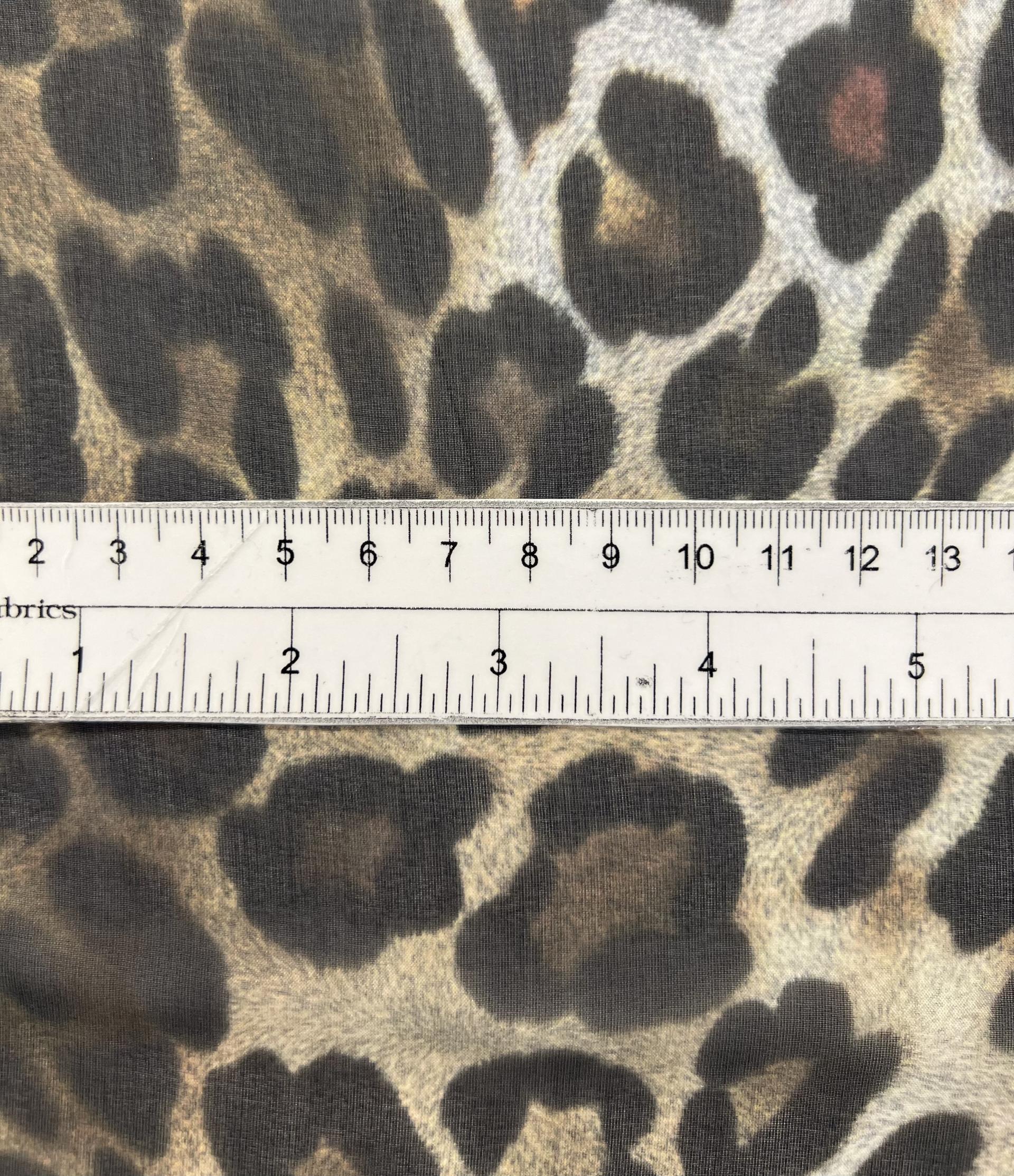 Printed Silk Chiffon in Leopard