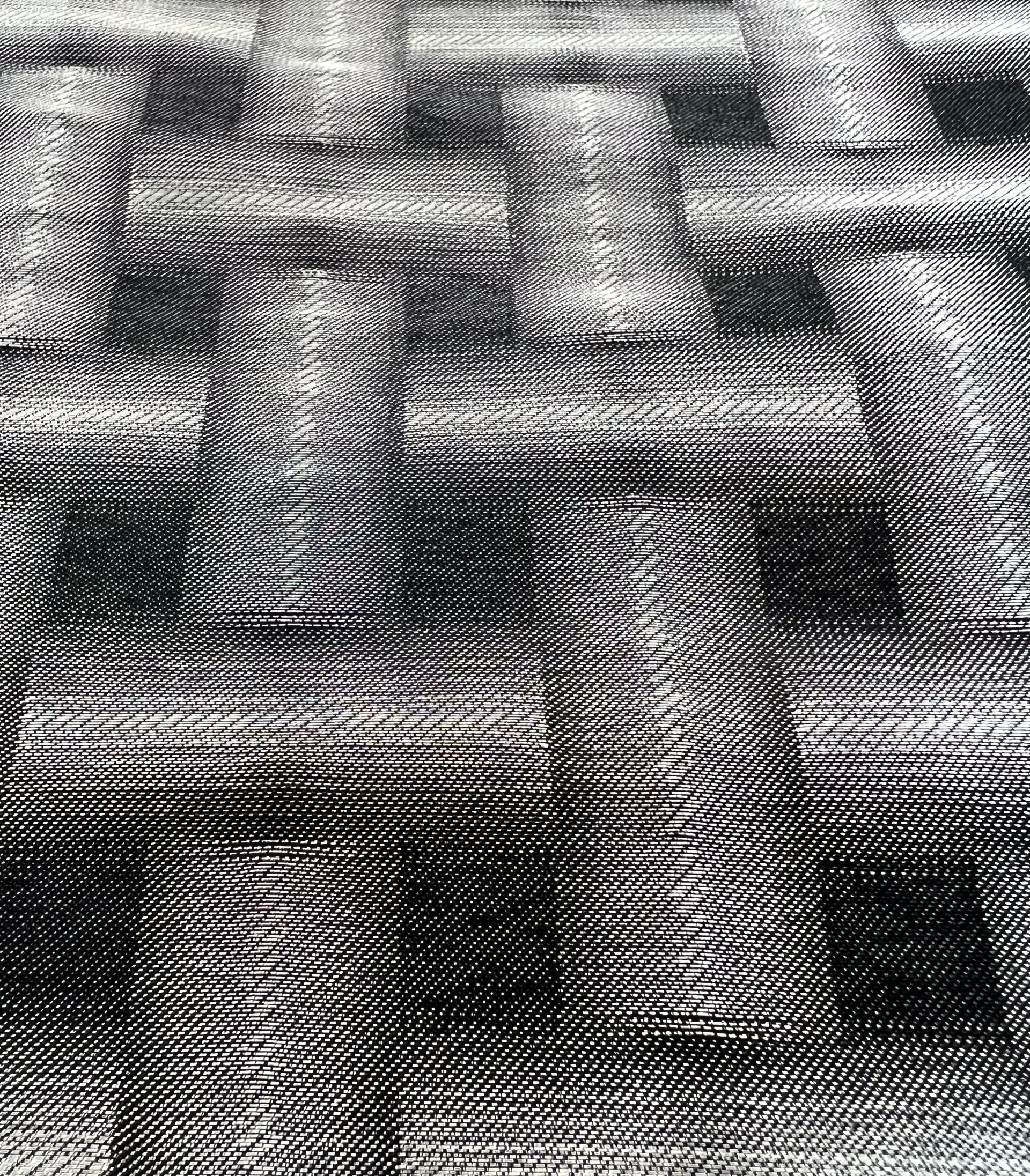 Optical Illusion Brocade in Silver Black