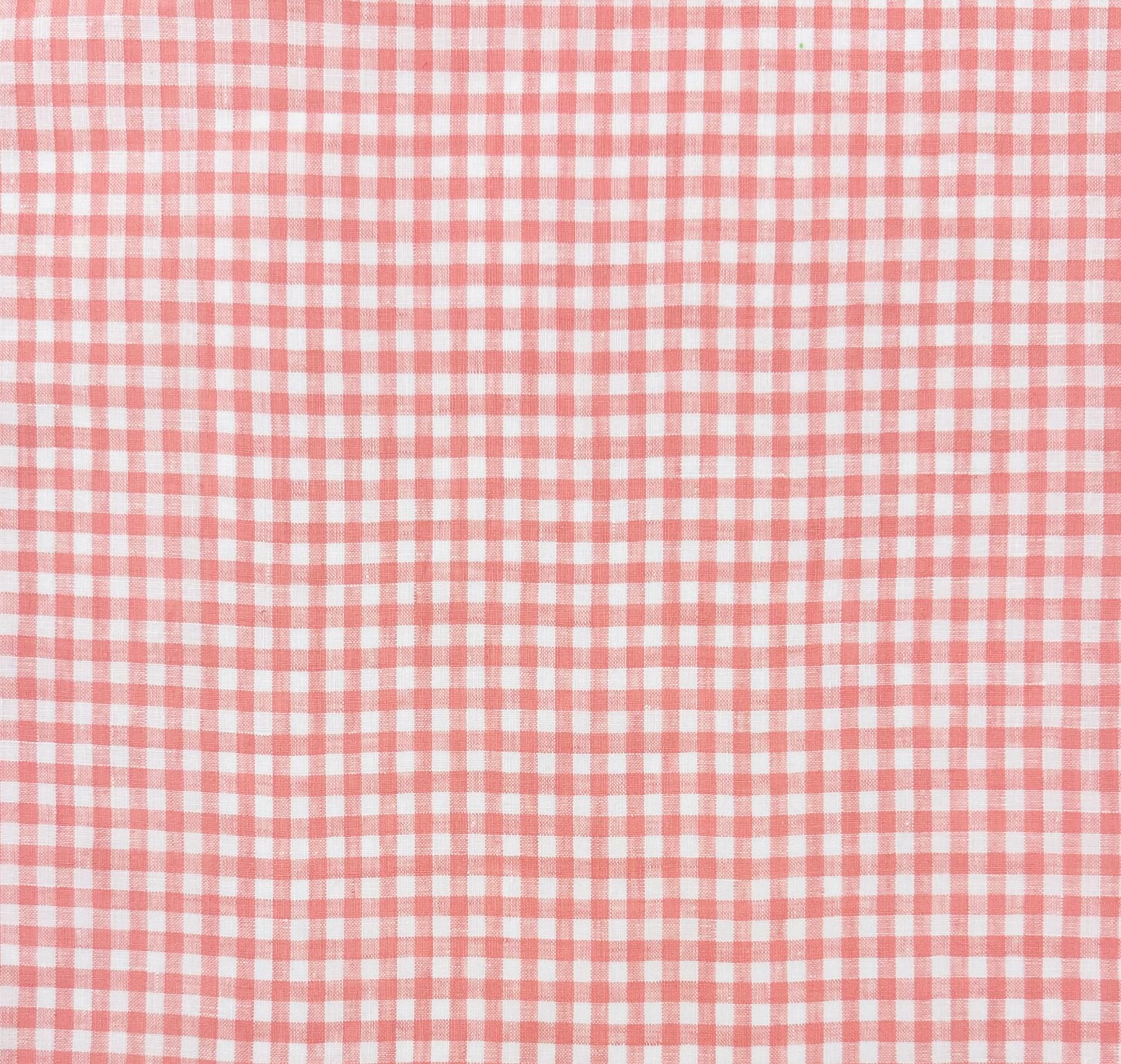 Linen Woven Gingham in Coral