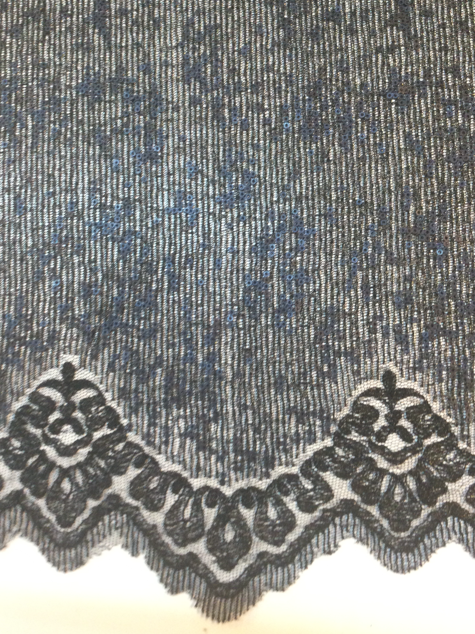 Sequins on Metallic Lace