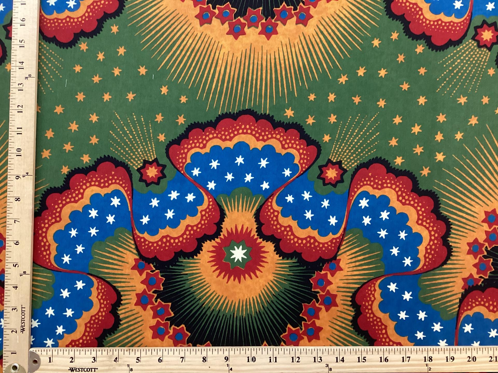 Silk & Wool in Matt Jewel Tones Printed 