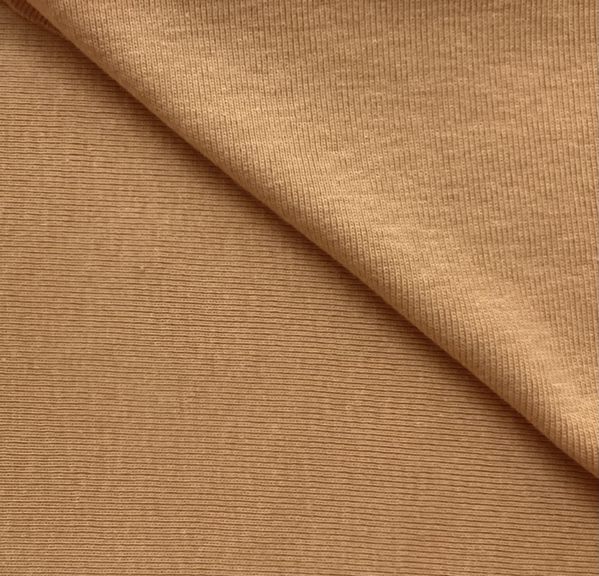 100% Cotton Tubular Rib Knit In Cantaloupe 
