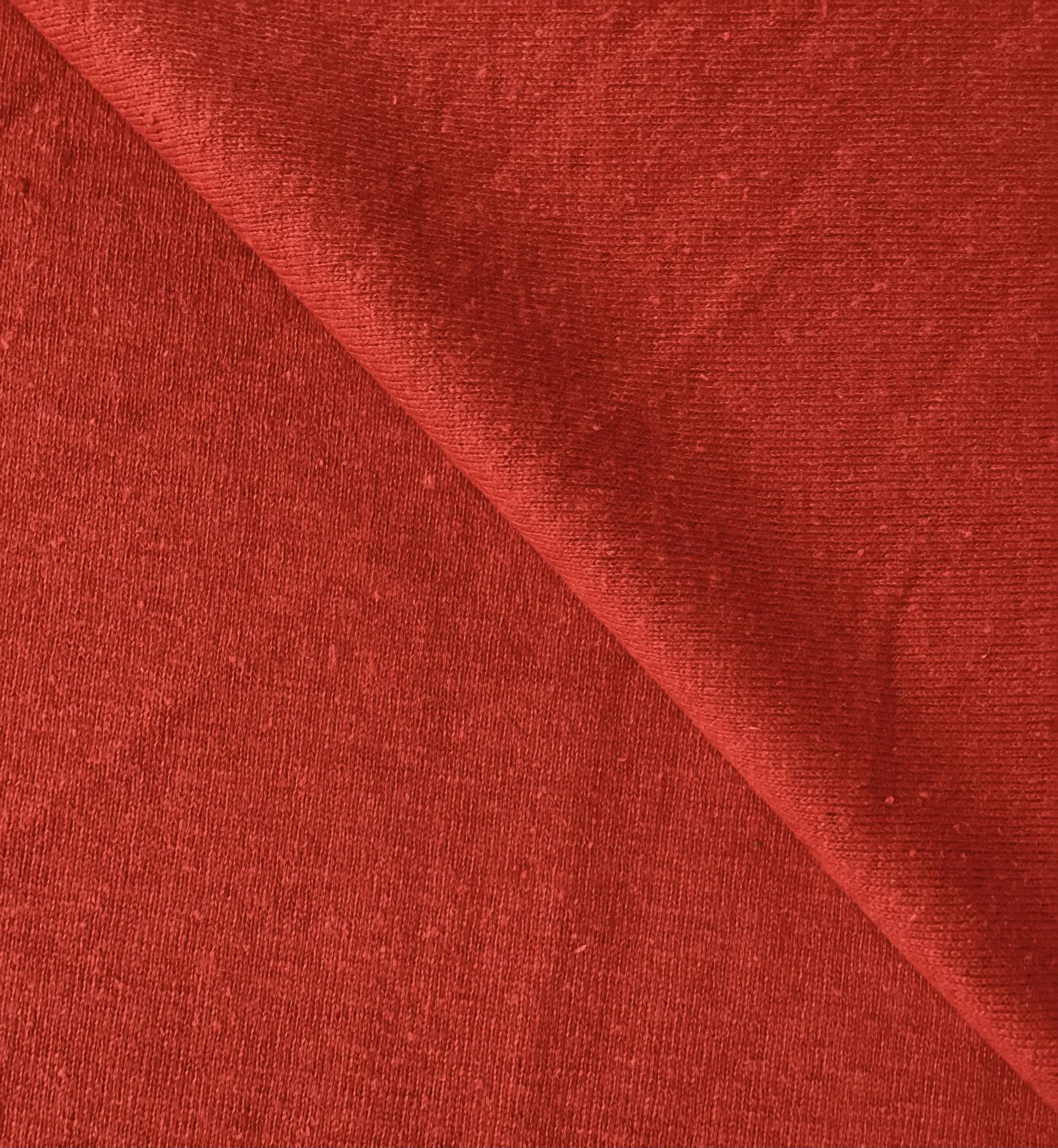 Organic Hemp & Cotton Jersey In Ruby 