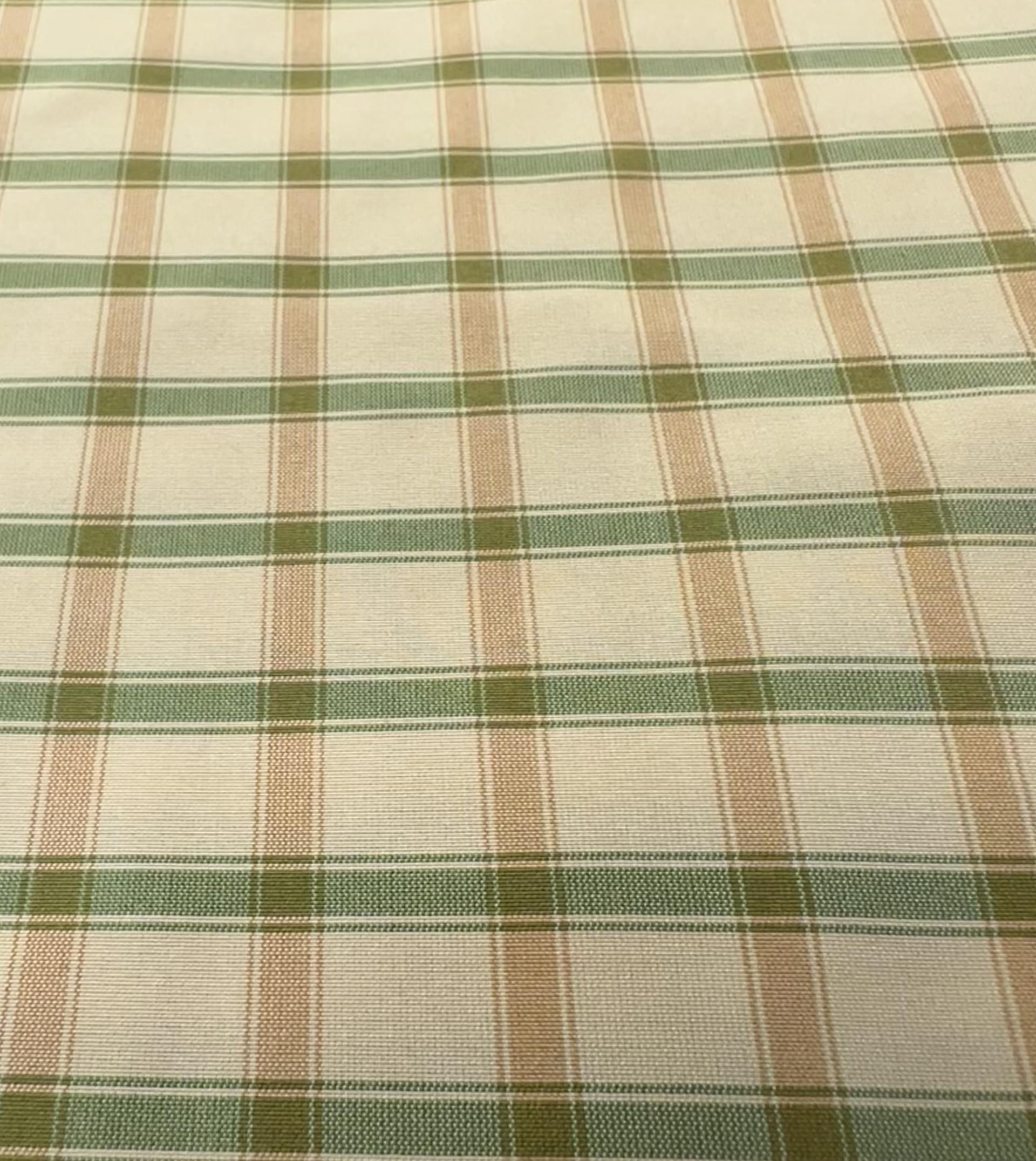 Silk Taffeta Check in Green & Beige & Tan