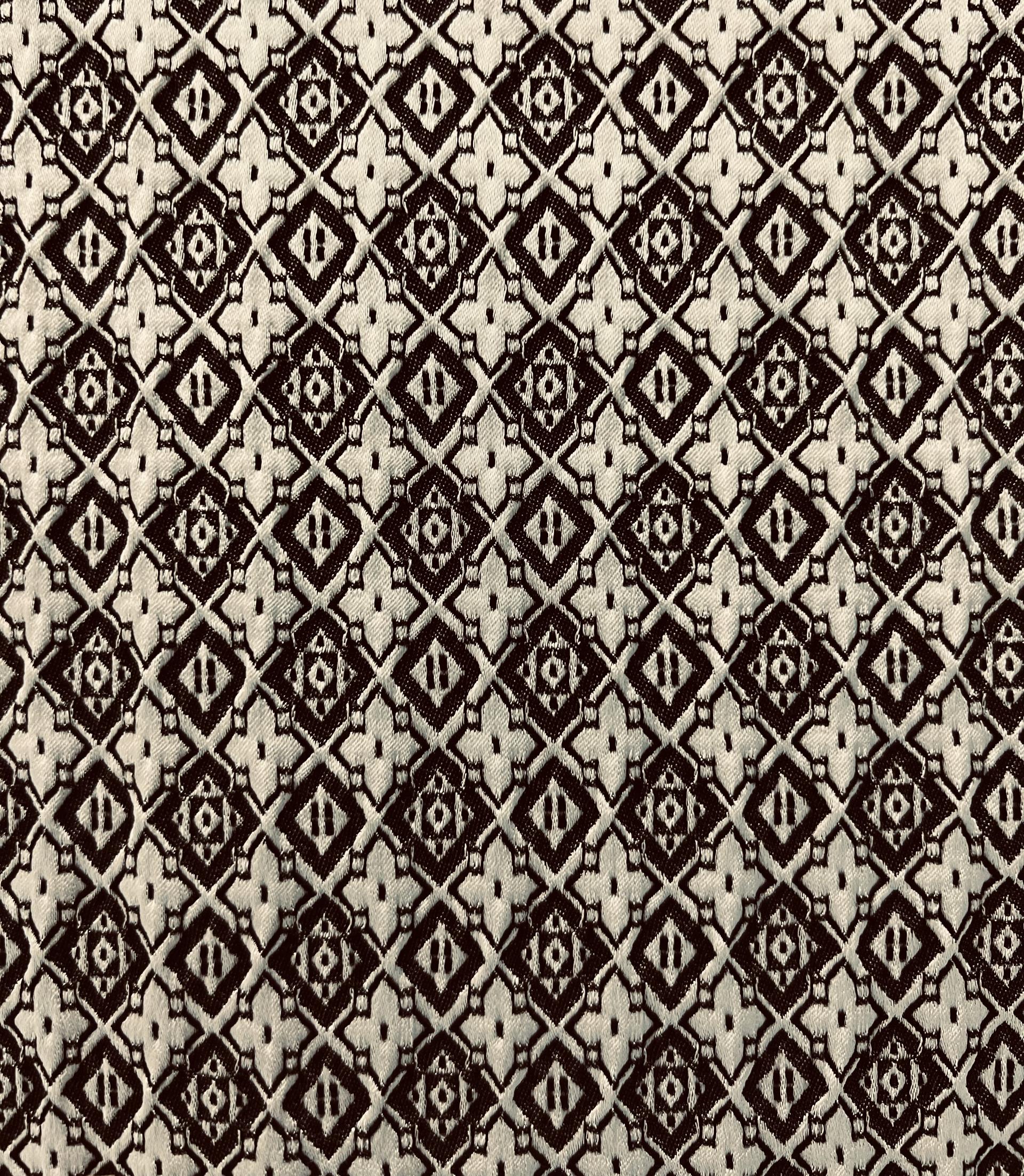 Stretch Rayon Brocade in Black & White