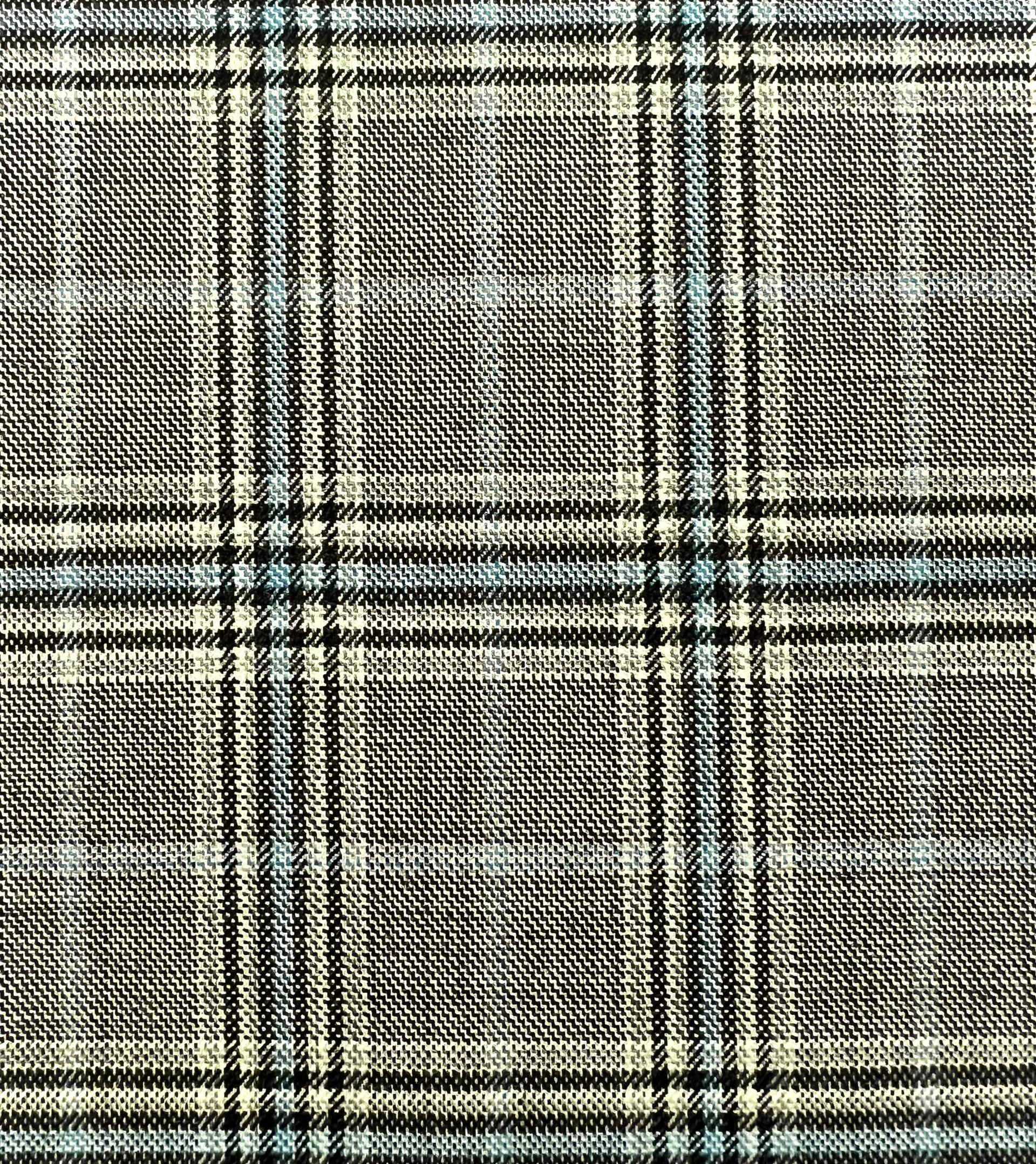 Italian Wool Super 120's Plaid Suiting in Pepper