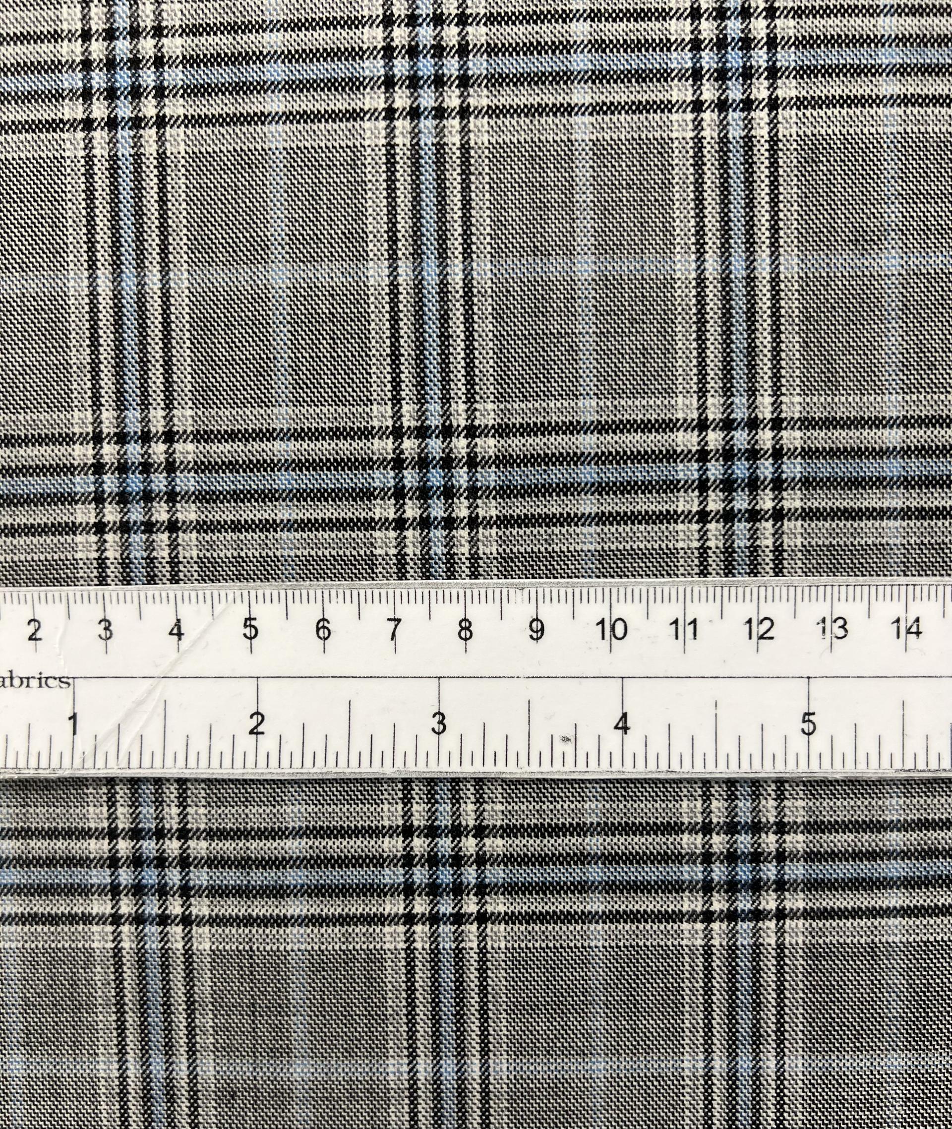 Italian Wool Super 120's Plaid Suiting in Pepper