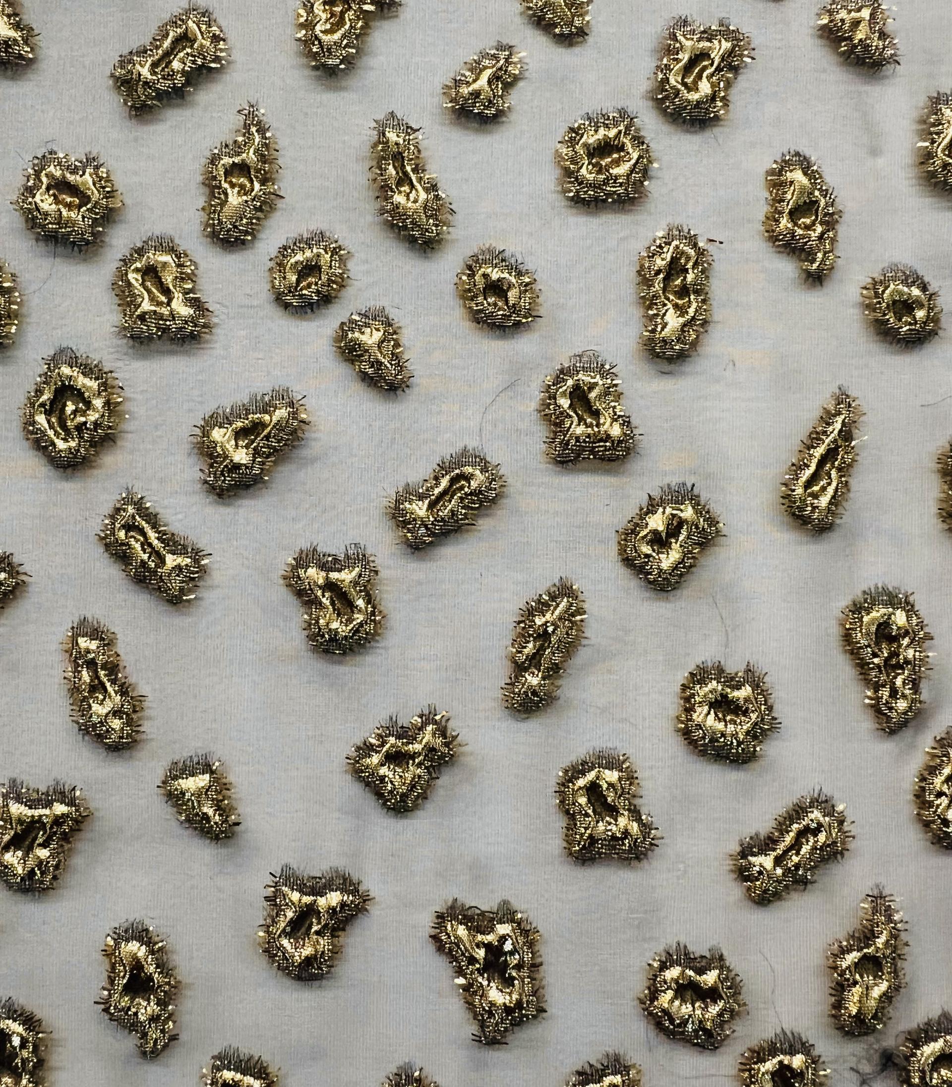 Metallic Fil Coupé Polyester Organza 