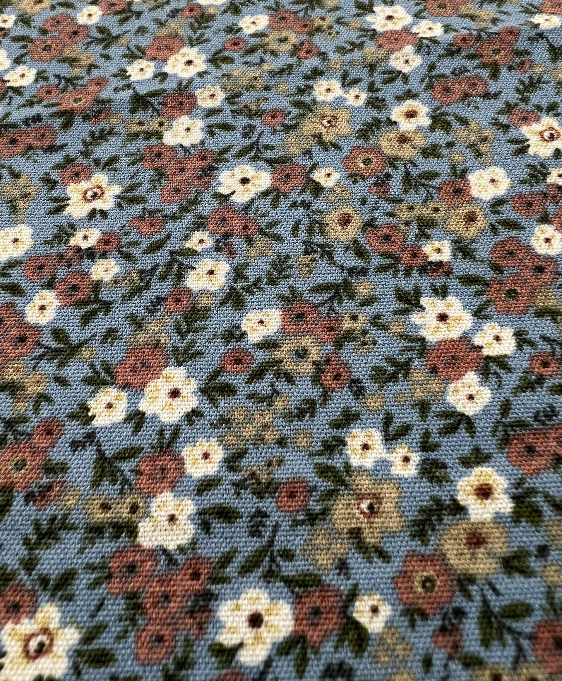 Printed Polyester Challis in Blue