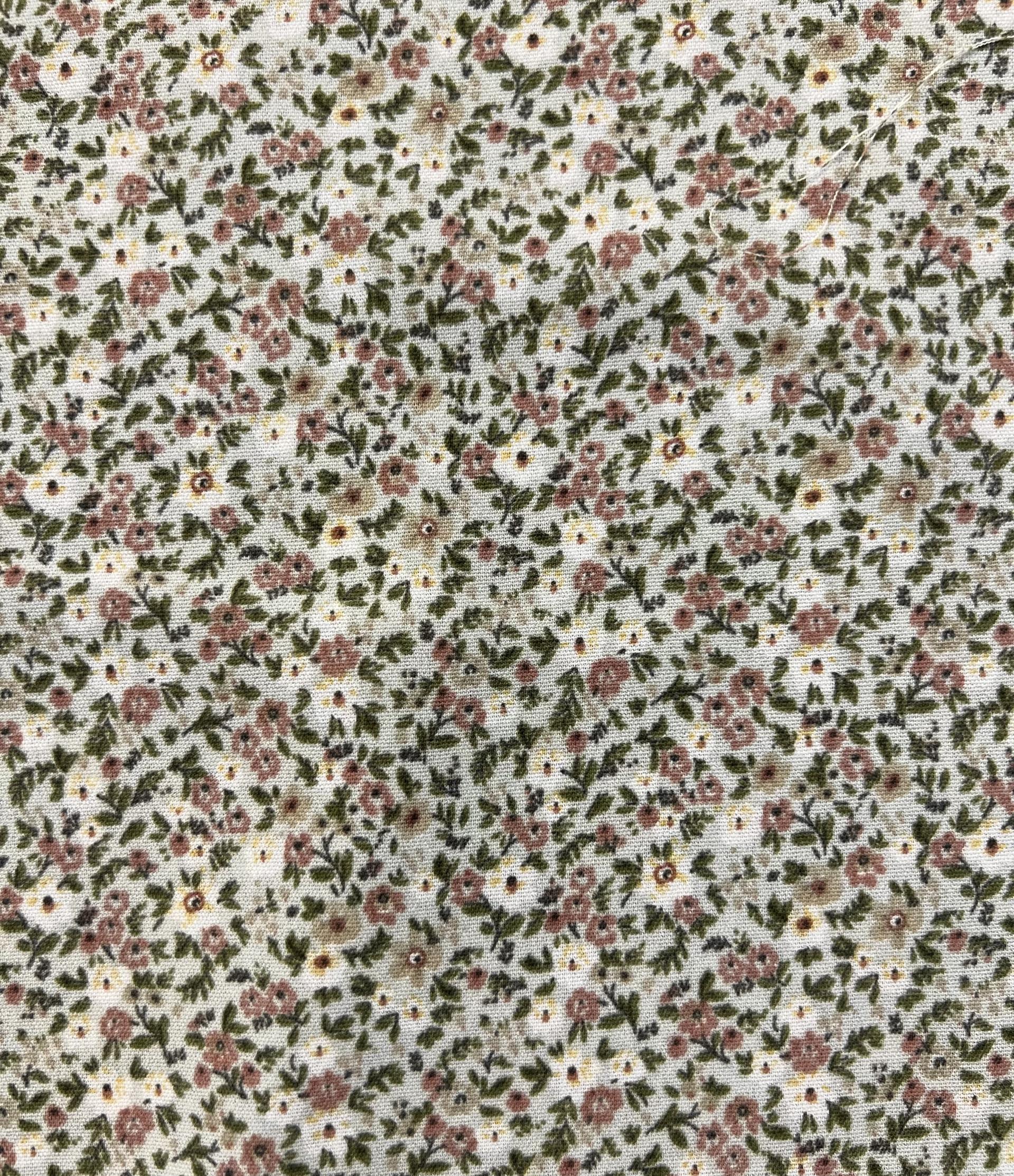 Printed Polyester Challis in Ivory 