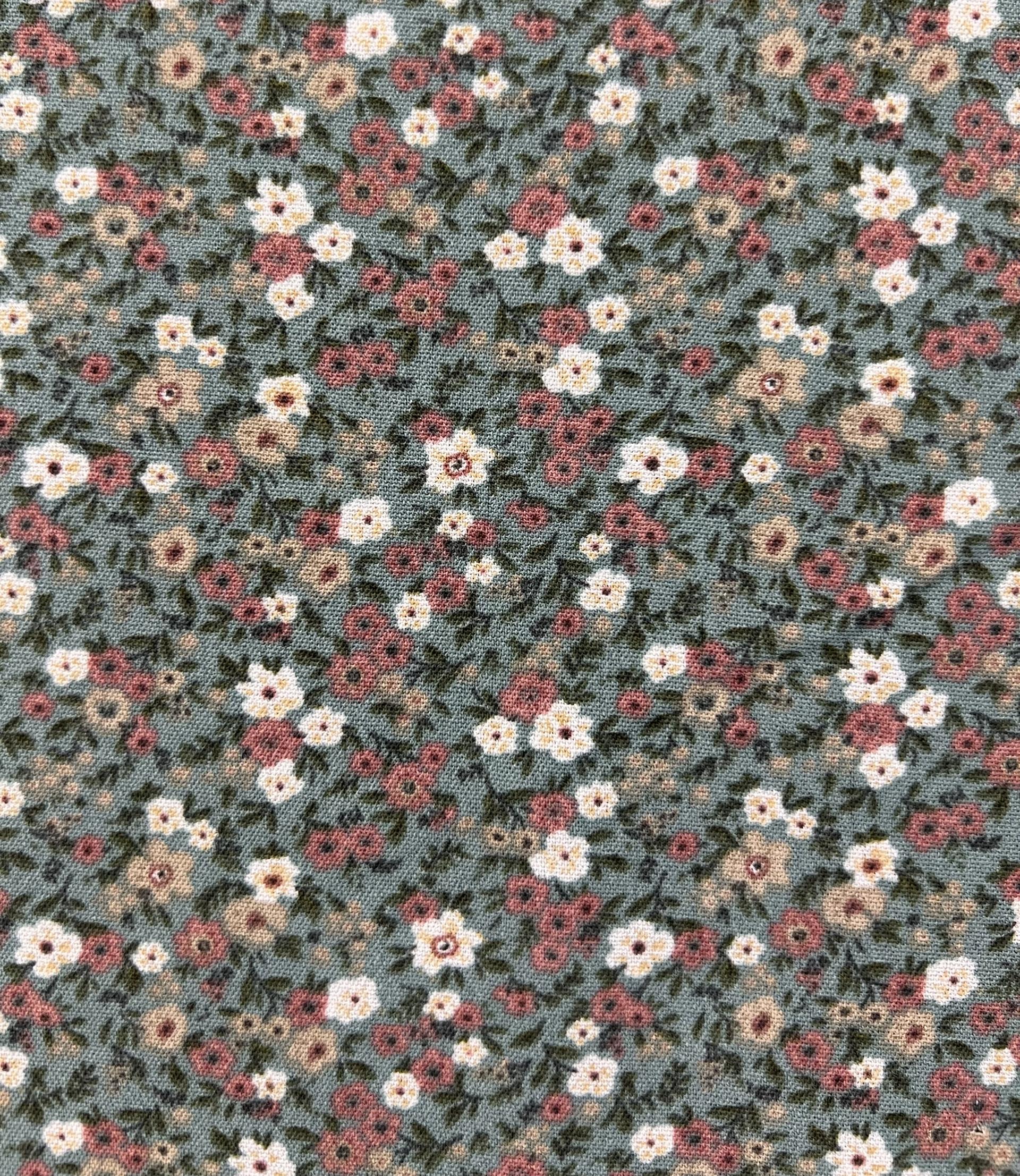 Printed Polyester Challis in Sage 