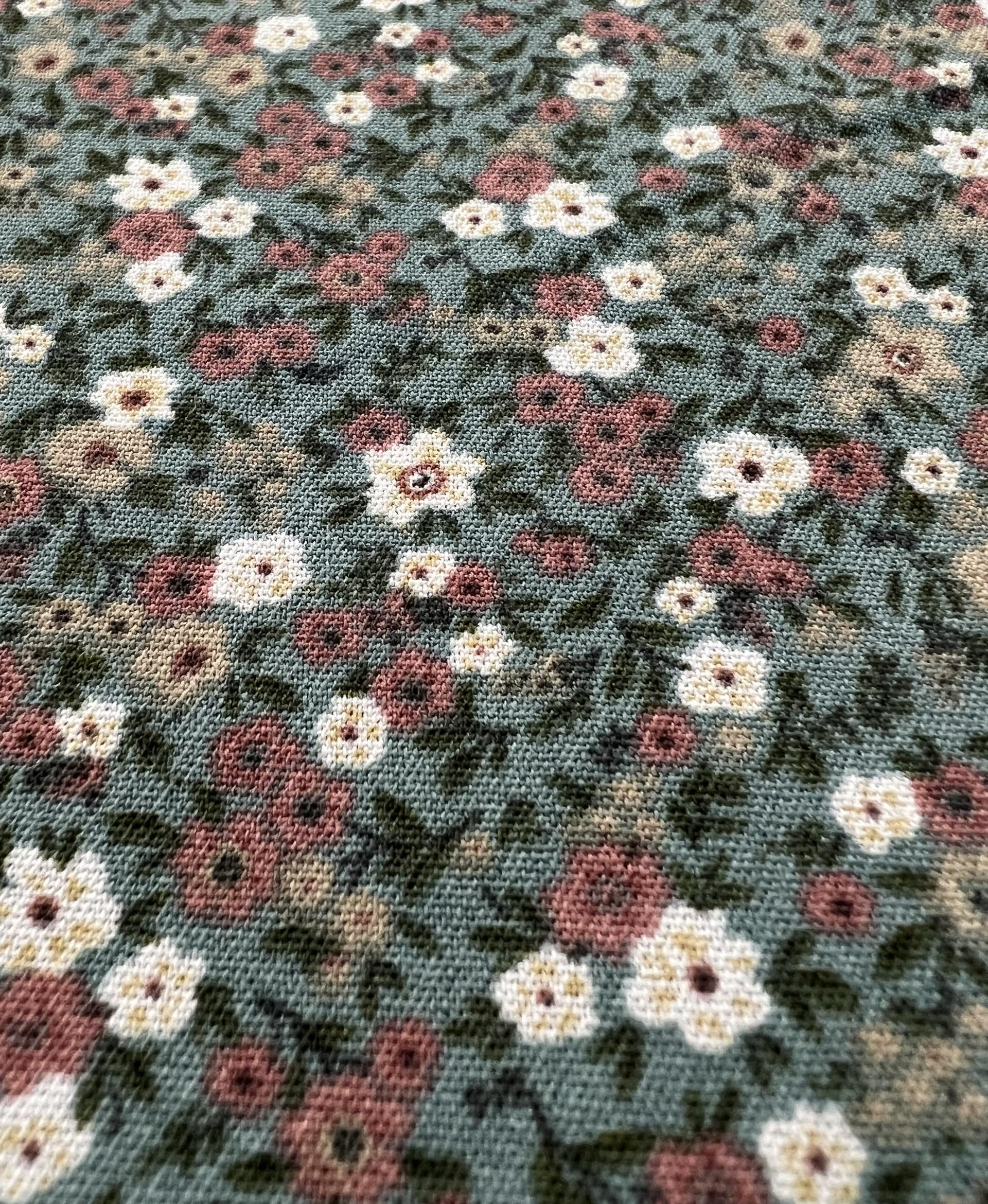 Printed Polyester Challis in Sage 