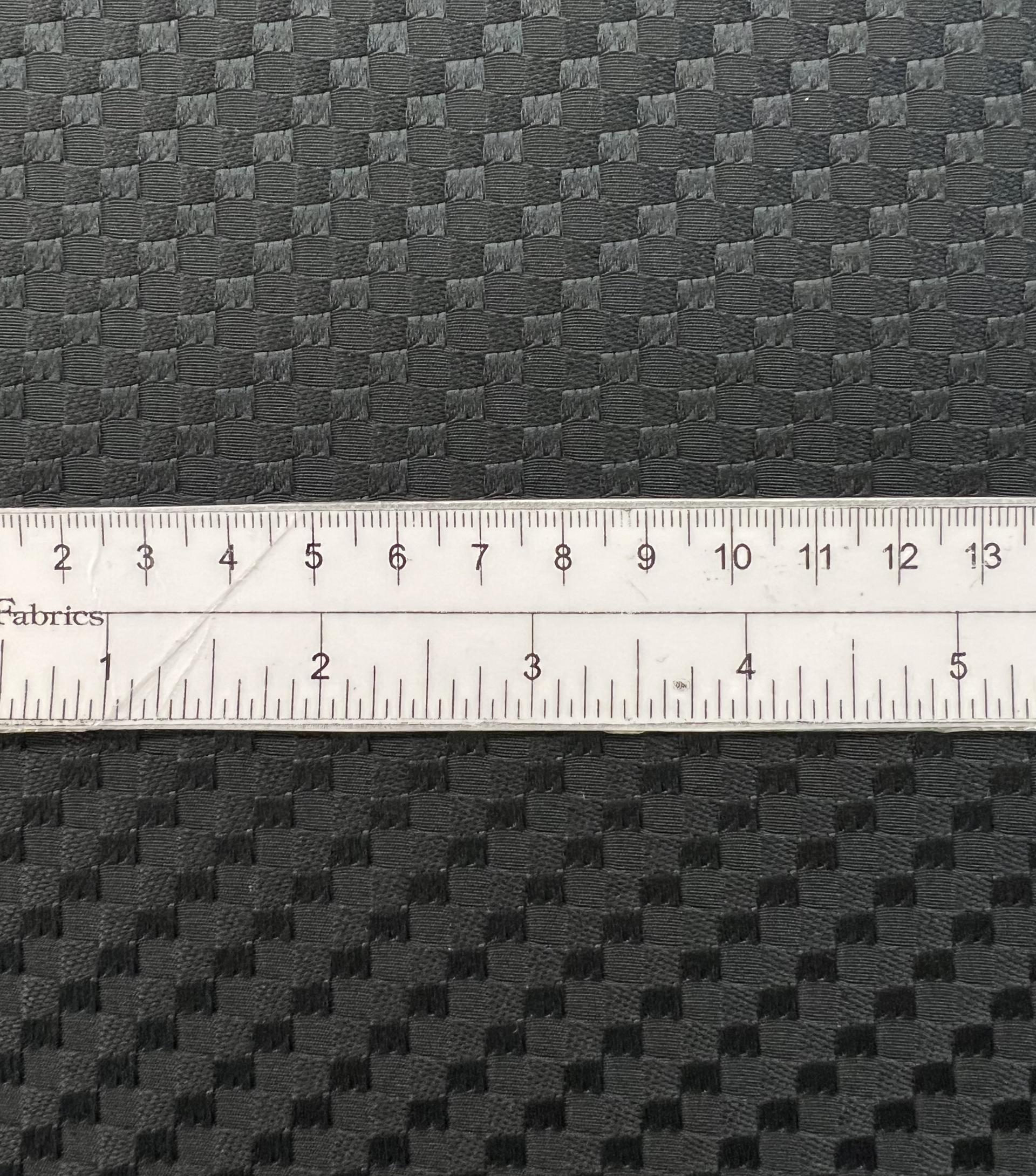 Tone on Tone Geometric Basketweave Brocade in Black