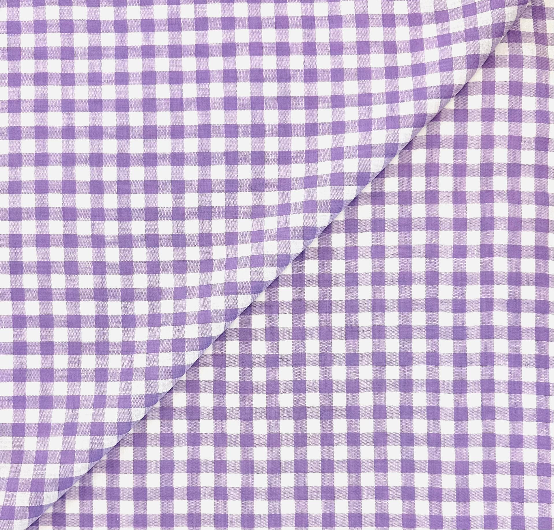 Linen Handkerchief Check in Wisteria